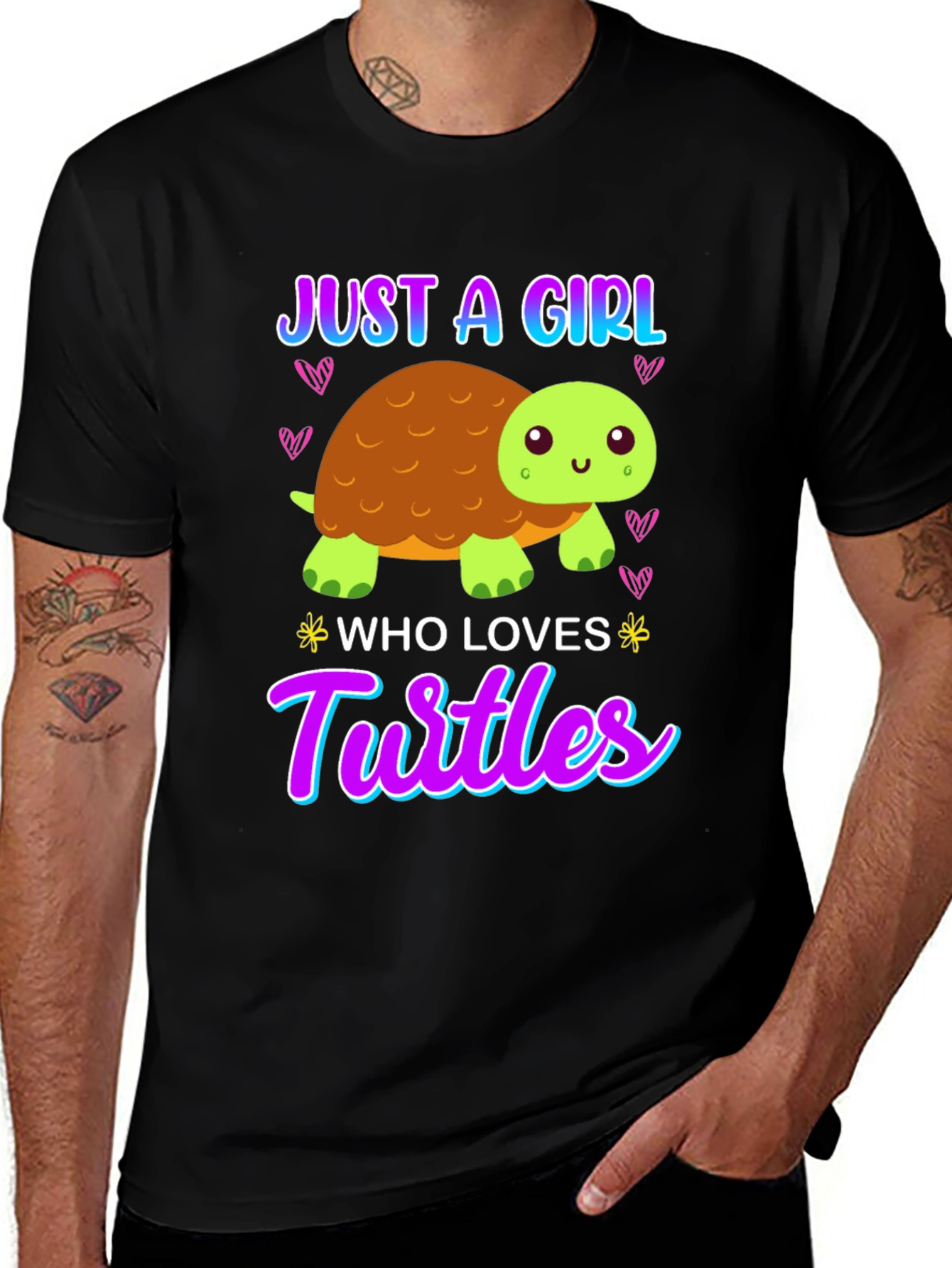 Girl Who Loves Turtles T-Shirt - Cute Cartoon