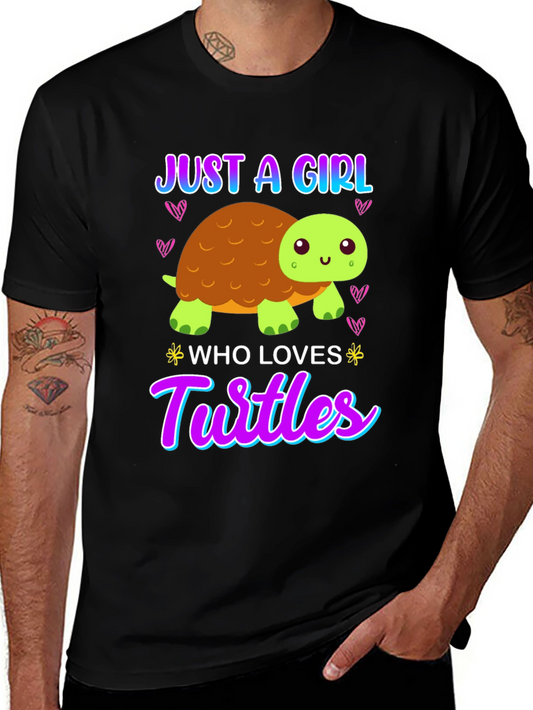 Girl Who Loves Turtles T-Shirt - Cute Cartoon