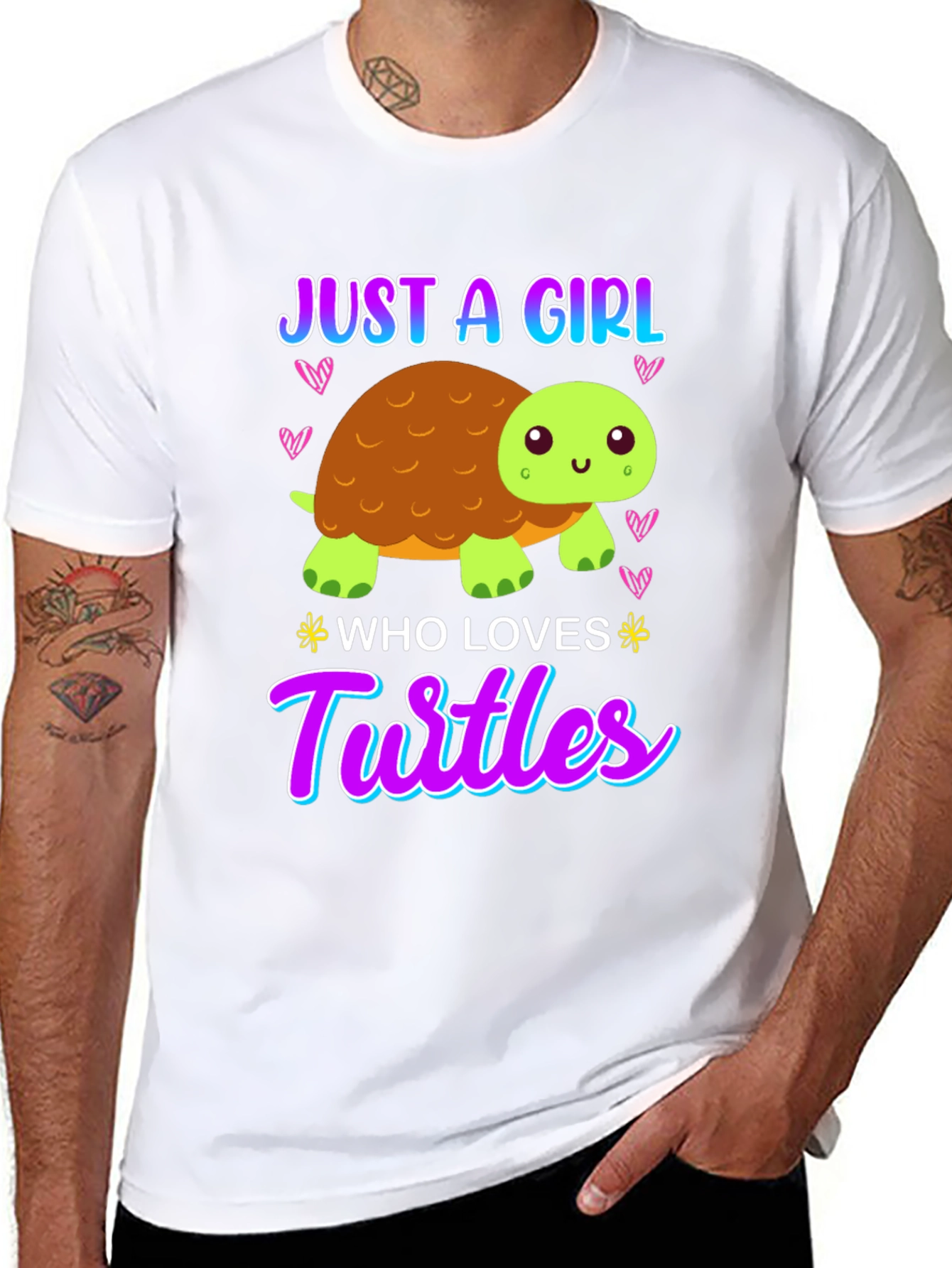 Girl Who Loves Turtles T-Shirt - Cute Cartoon