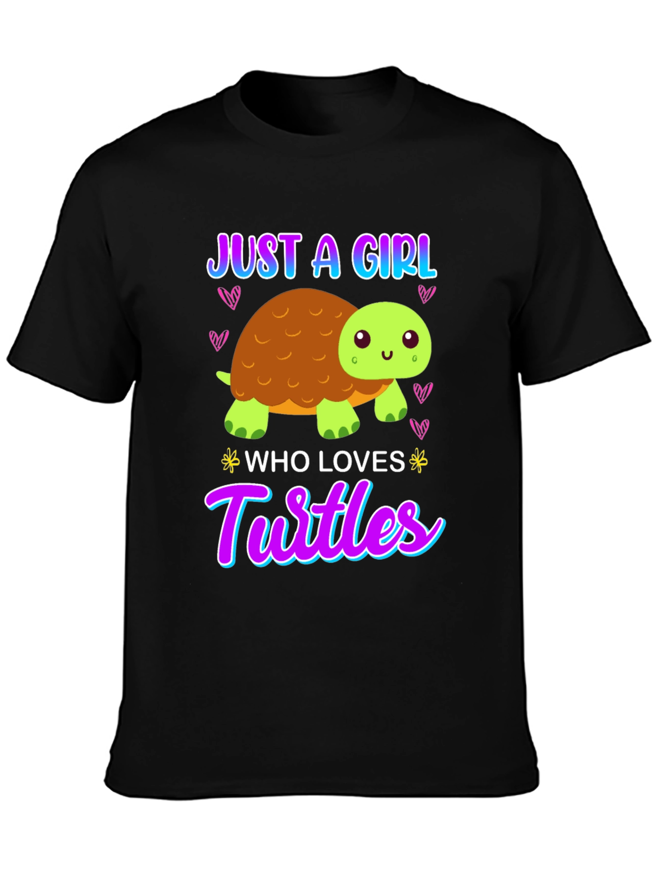 Girl Who Loves Turtles T-Shirt - Cute Cartoon