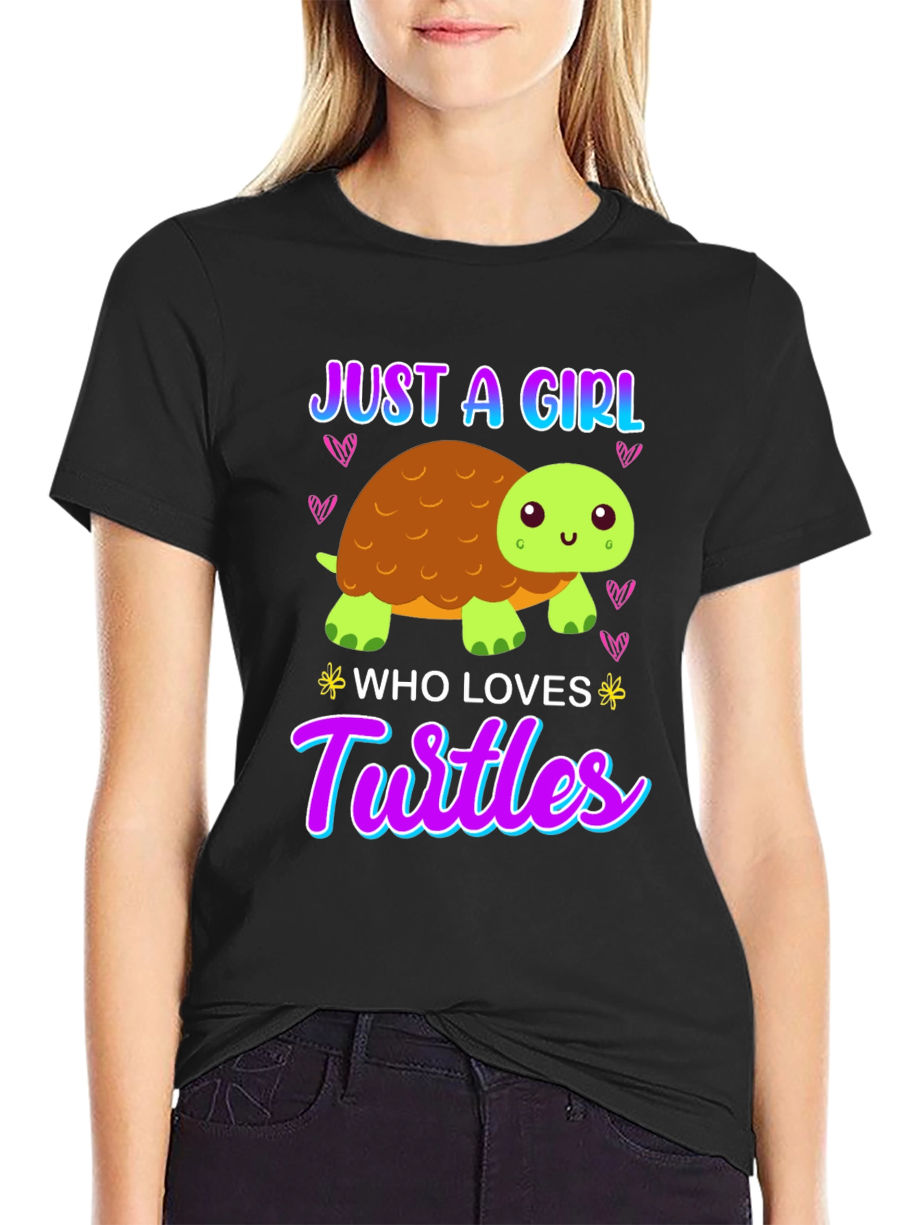 Girl Who Loves Turtles T-Shirt - Cute Cartoon
