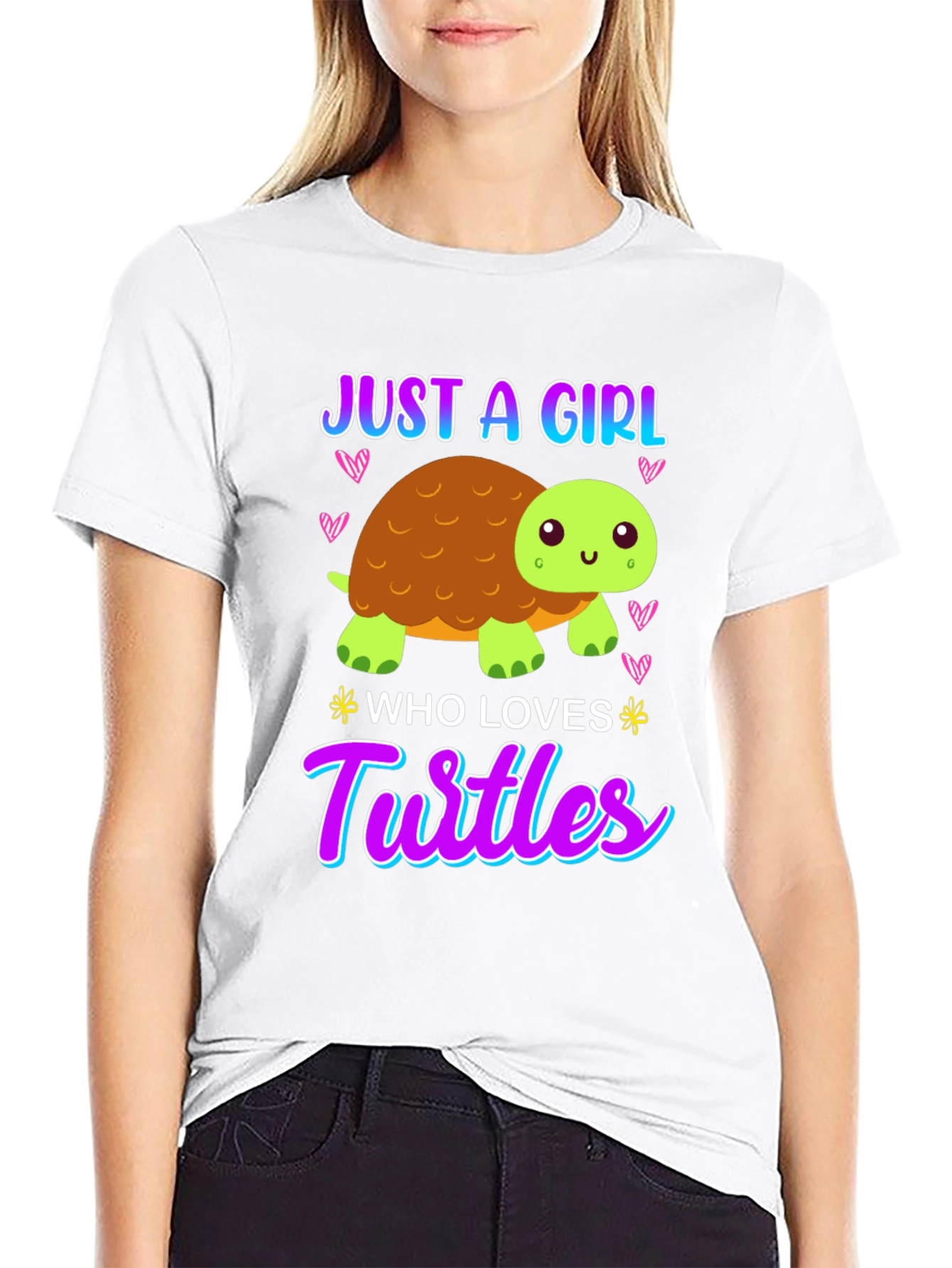 Girl Who Loves Turtles T-Shirt - Cute Cartoon