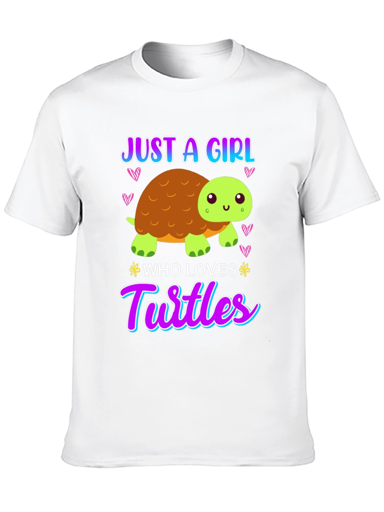 Girl Who Loves Turtles T-Shirt - Cute Cartoon