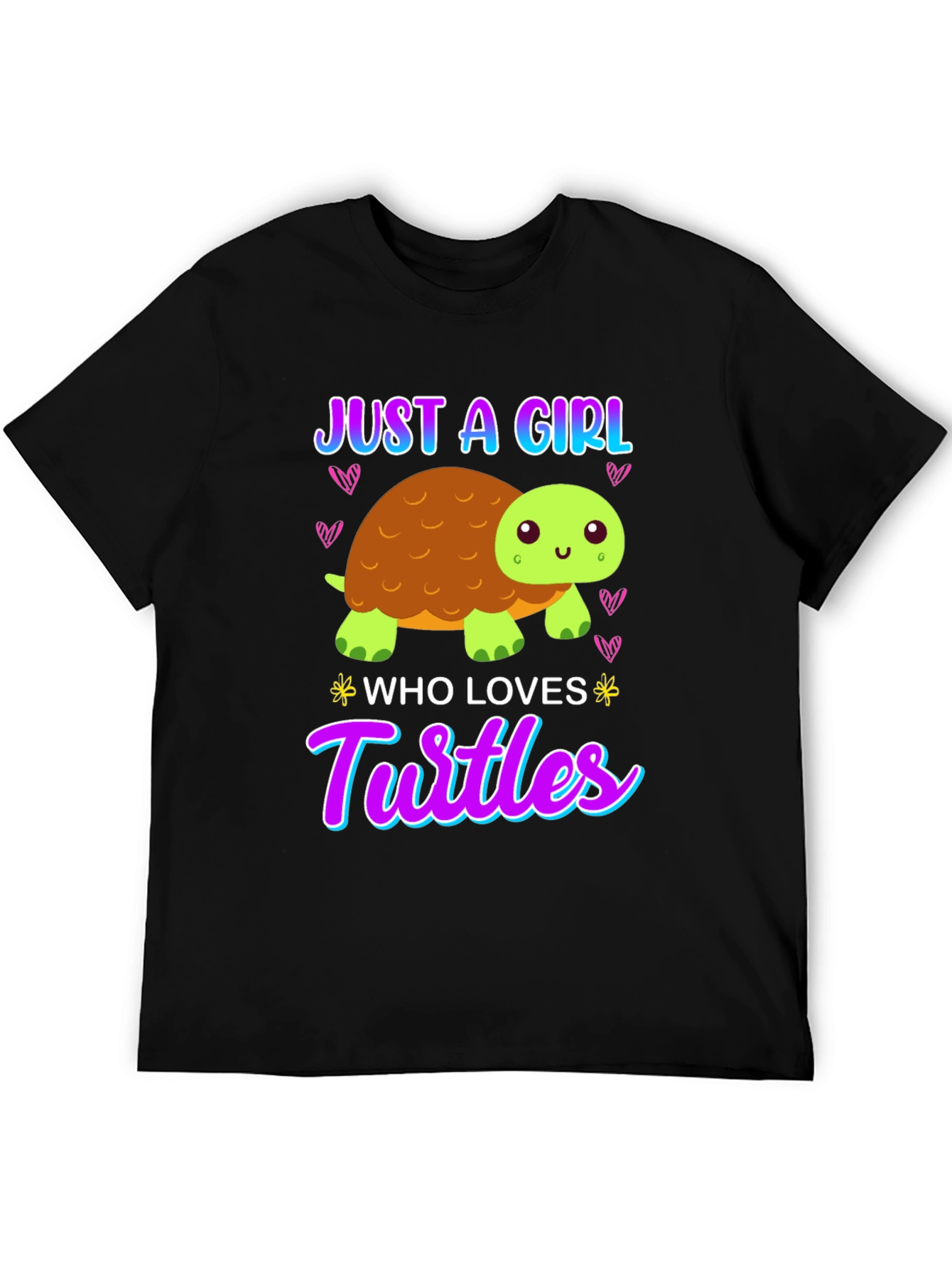 Girl Who Loves Turtles T-Shirt - Cute Cartoon