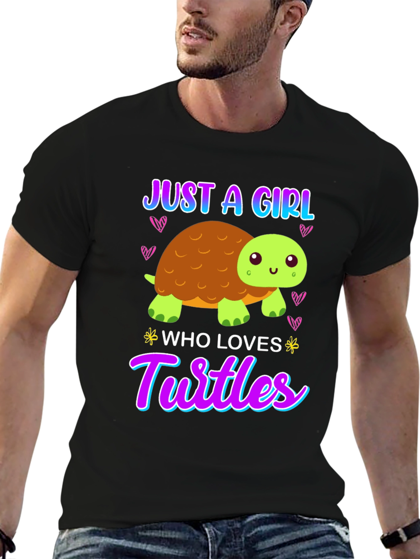 Girl Who Loves Turtles T-Shirt - Cute Cartoon