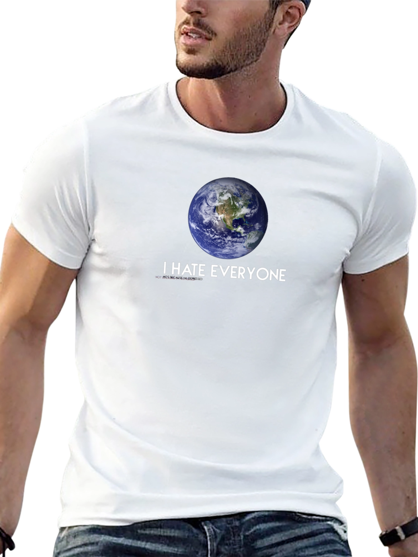 I HATE EVERYONE Earth Graphic Black T-Shirt