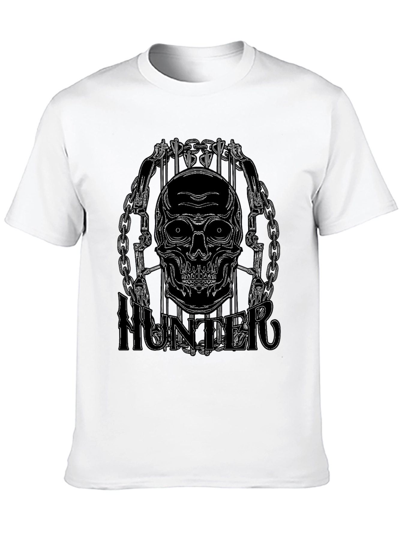 Skull Hunter Black Graphic Tee