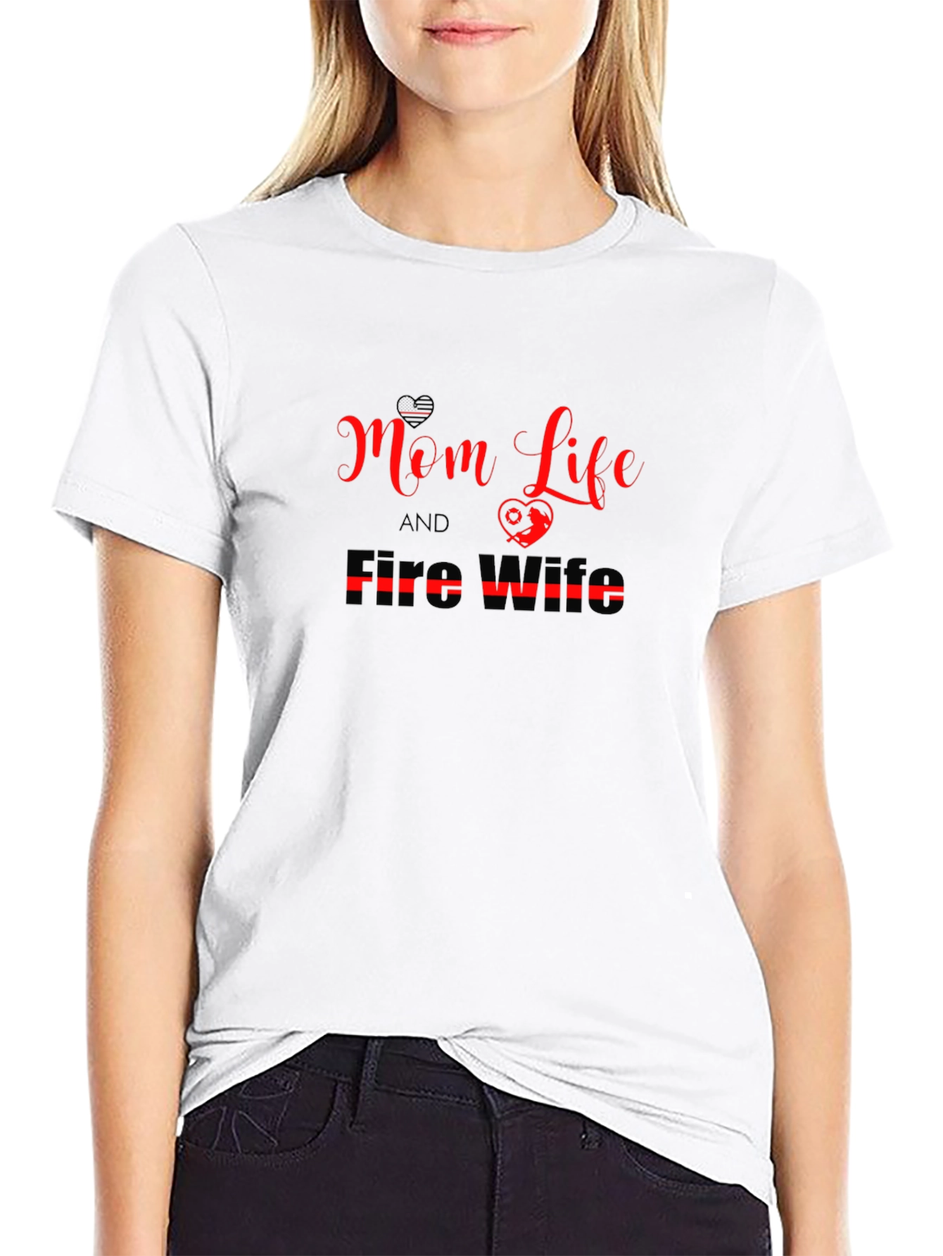 Mom Life & Fire Wife Black Graphic Tee