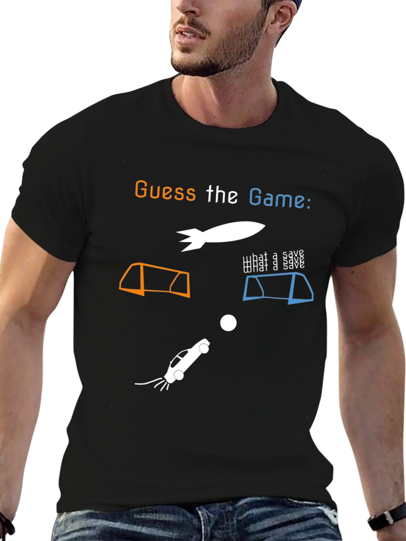 Guess the Game T-Shirt: Rocket Car Soccer Tee