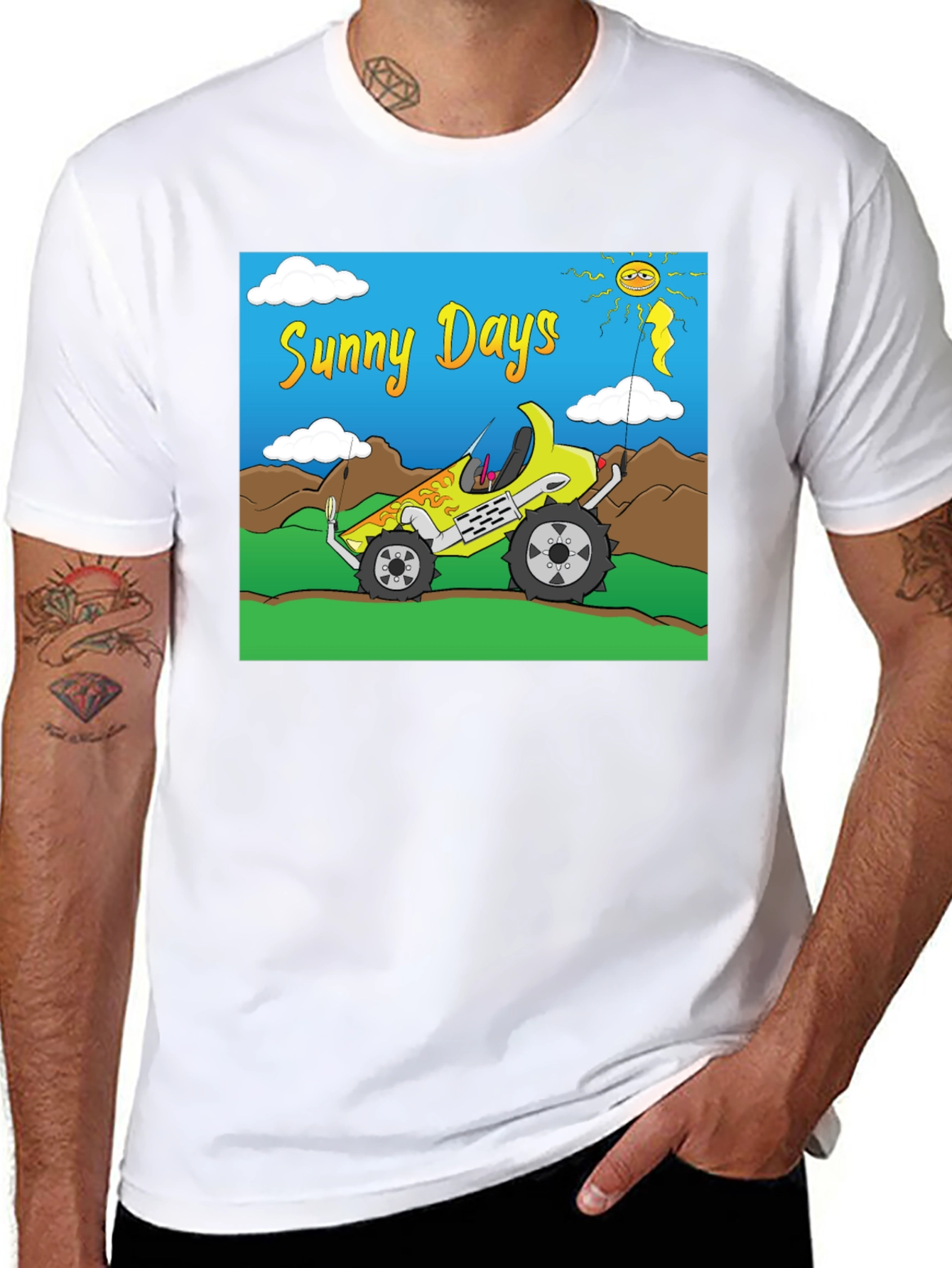 Sunny Days T-Shirt - Cartoon Car Design