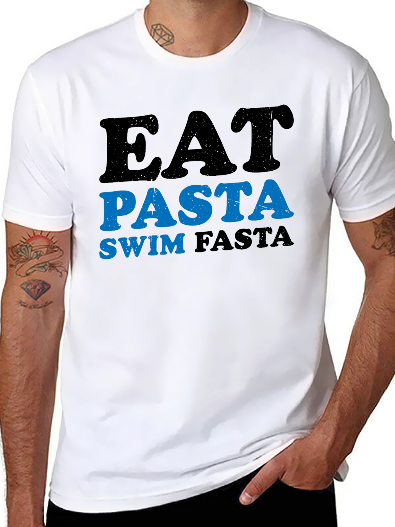 Eat Pasta Swim Fasta Graphic T-Shirt