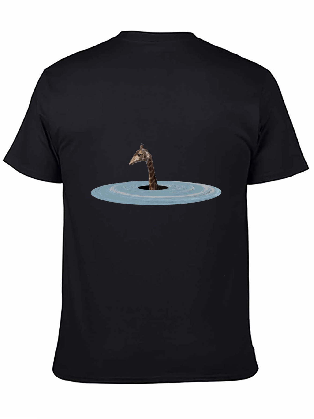 Giraffe Lake Graphic Tee - Black Cotton Shirt