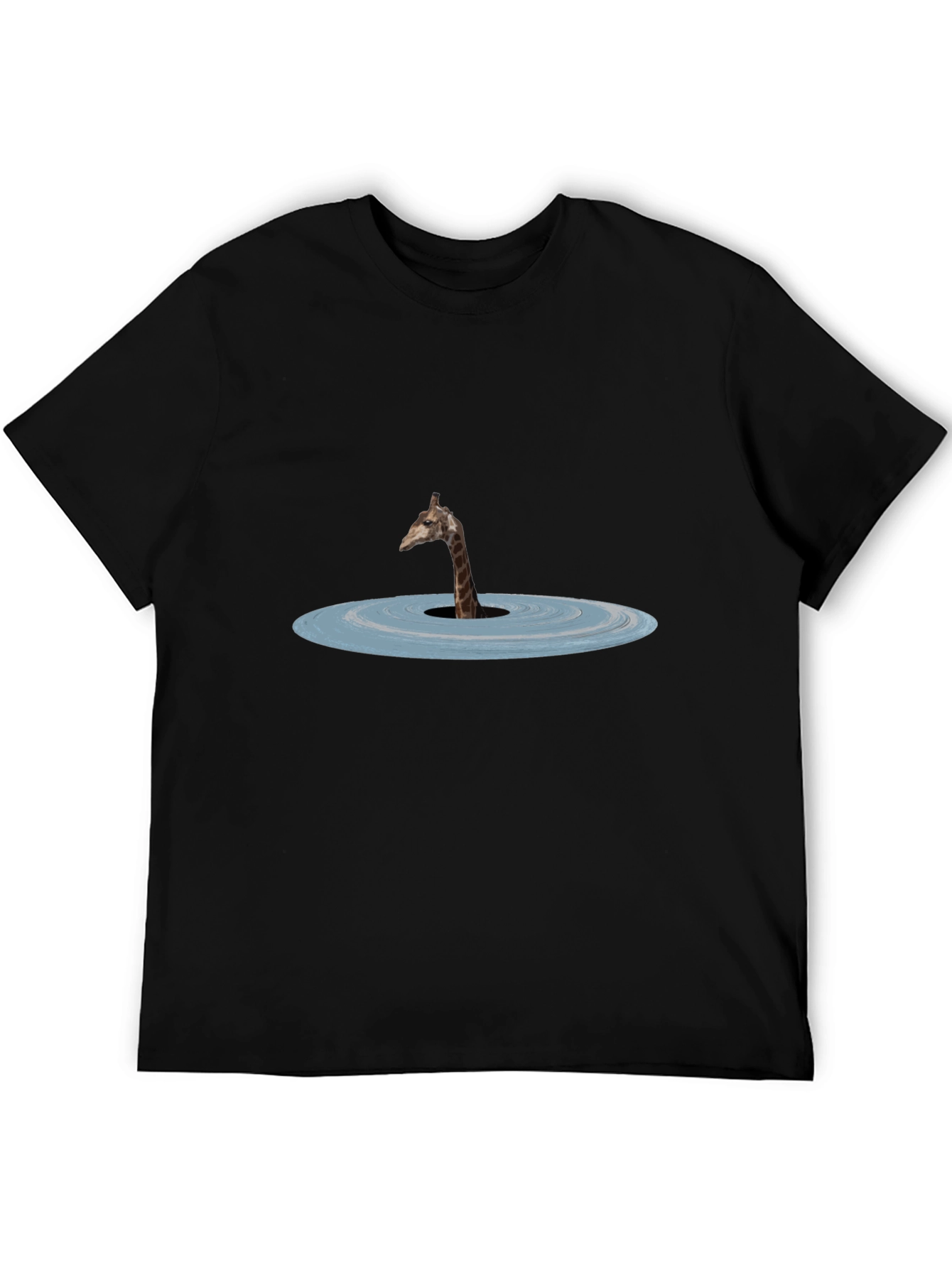 Giraffe Lake Graphic Tee - Black Cotton Shirt