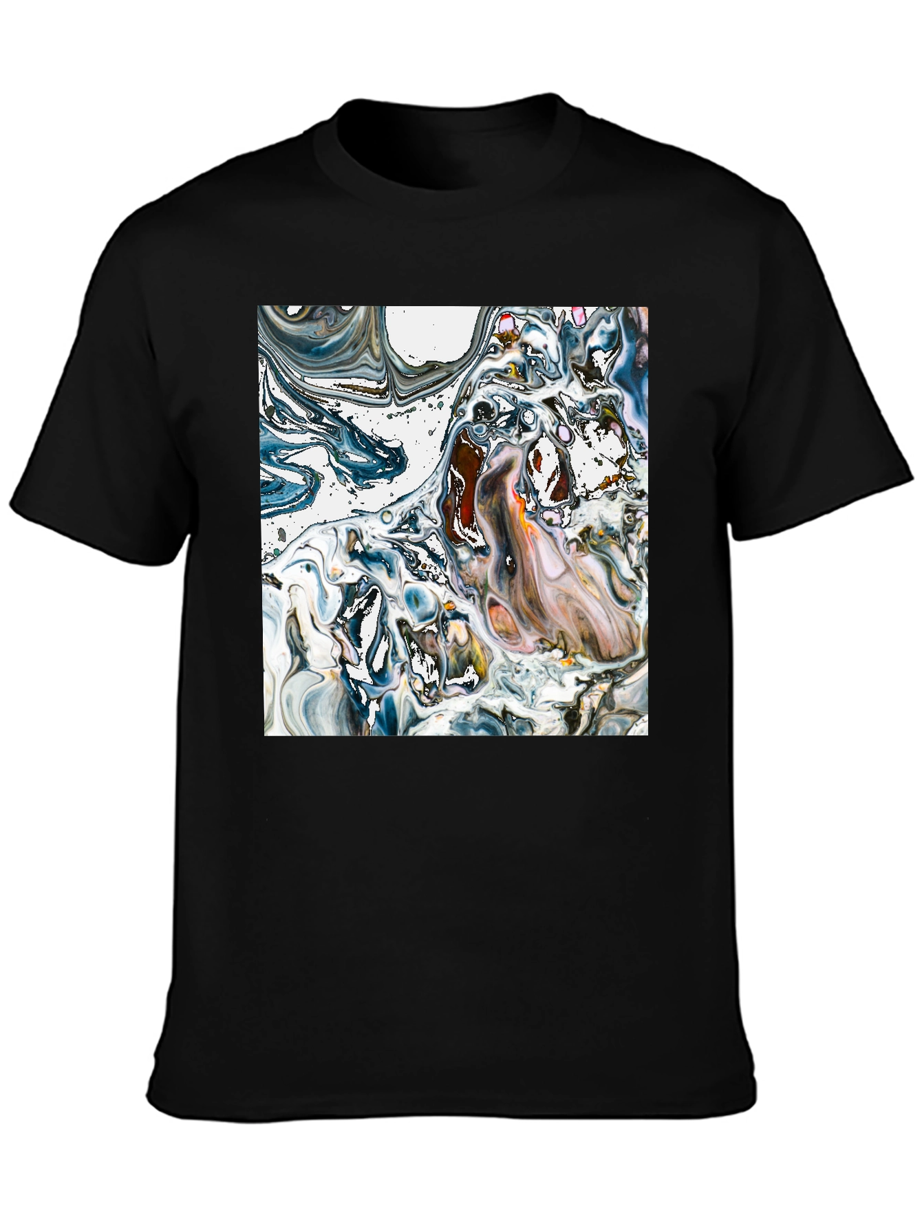 Abstract Art Tee - Unique Swirl Design Black T-Shirt
