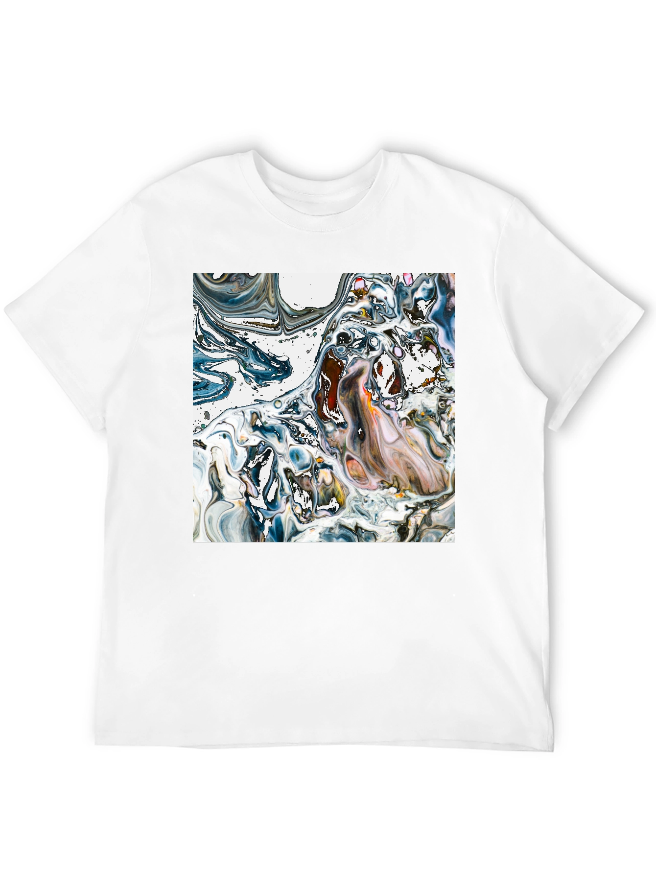 Abstract Art Tee - Unique Swirl Design Black T-Shirt