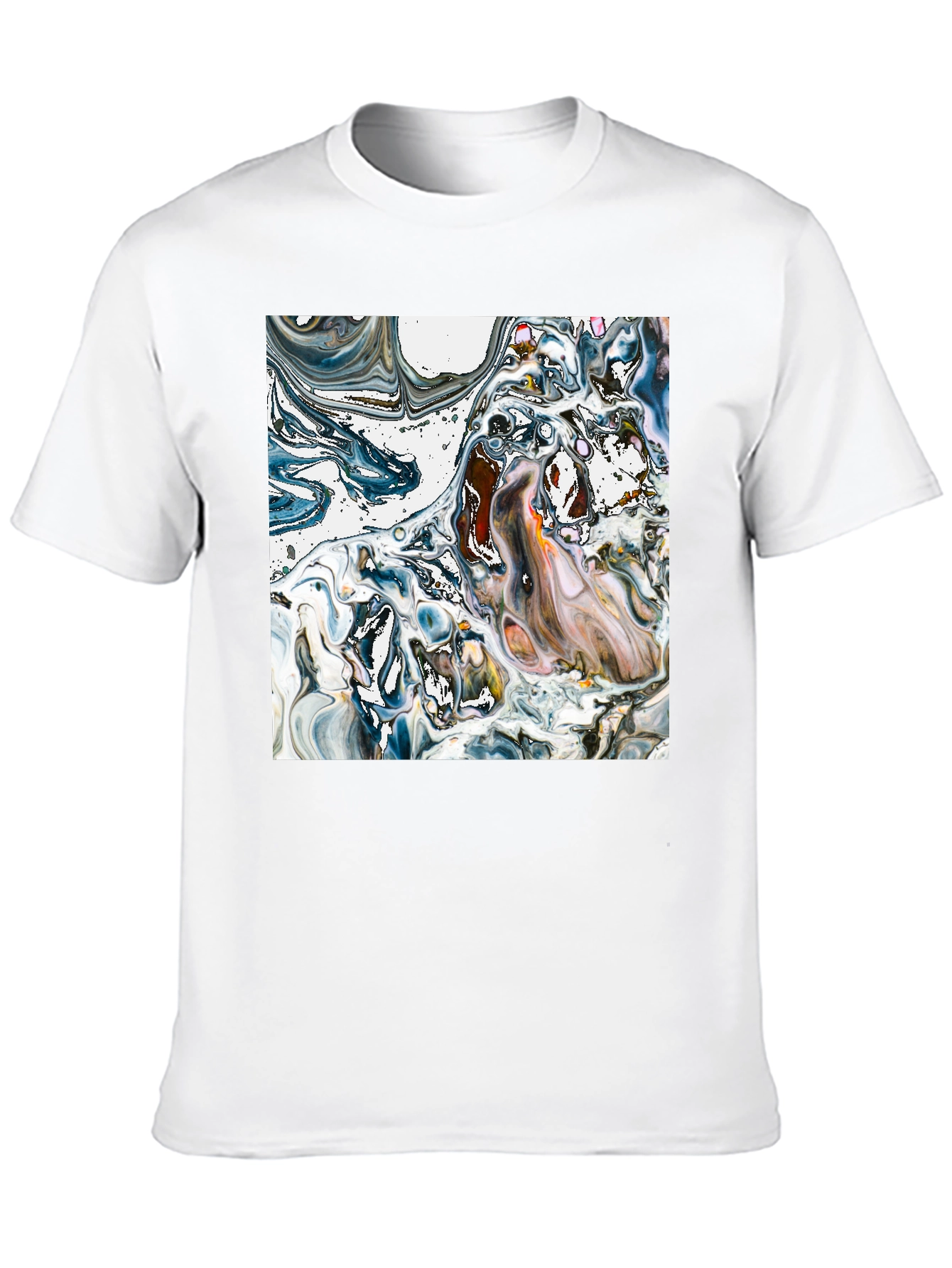 Abstract Art Tee - Unique Swirl Design Black T-Shirt