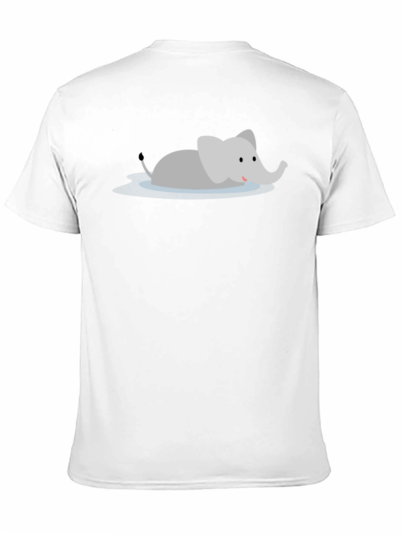 Cute Cartoon Elephant Black T-Shirt