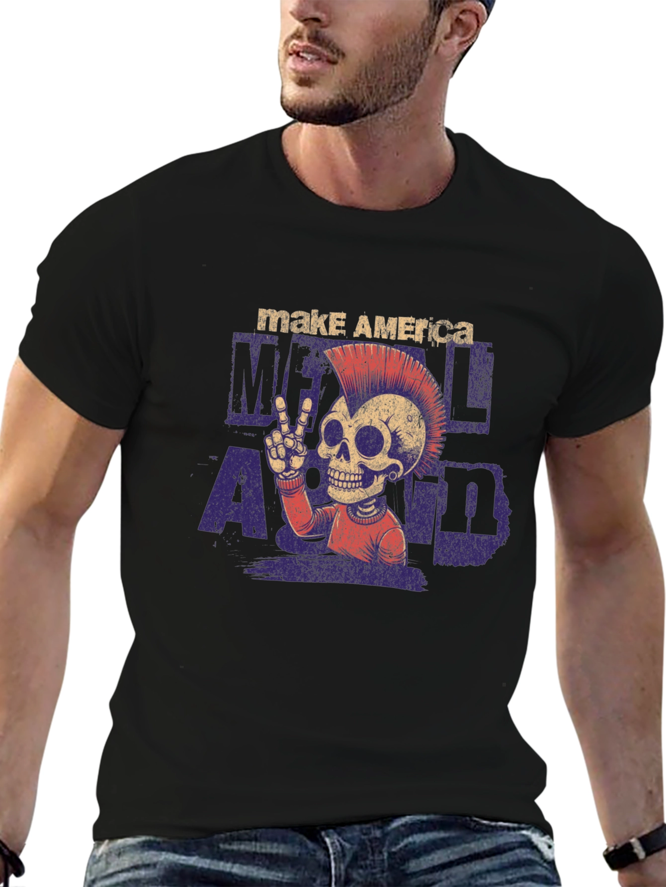 Make America Metal Again T-Shirt - Skull Graphic Tee