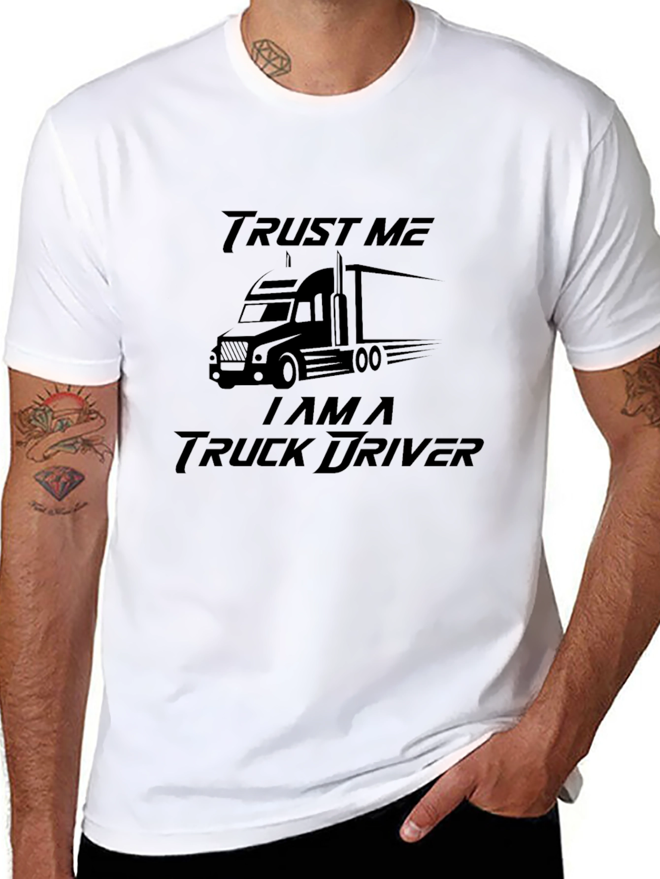 Trust Me Truck Driver Black Graphic Tee