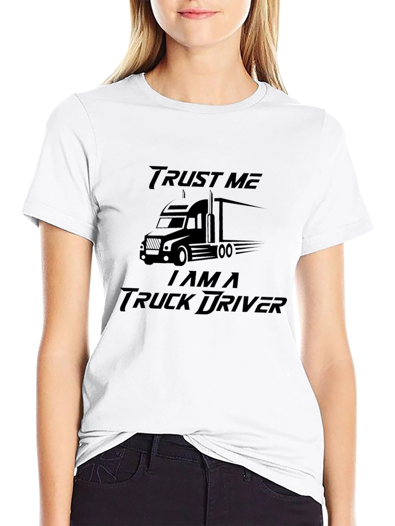 Trust Me Truck Driver Black Graphic Tee