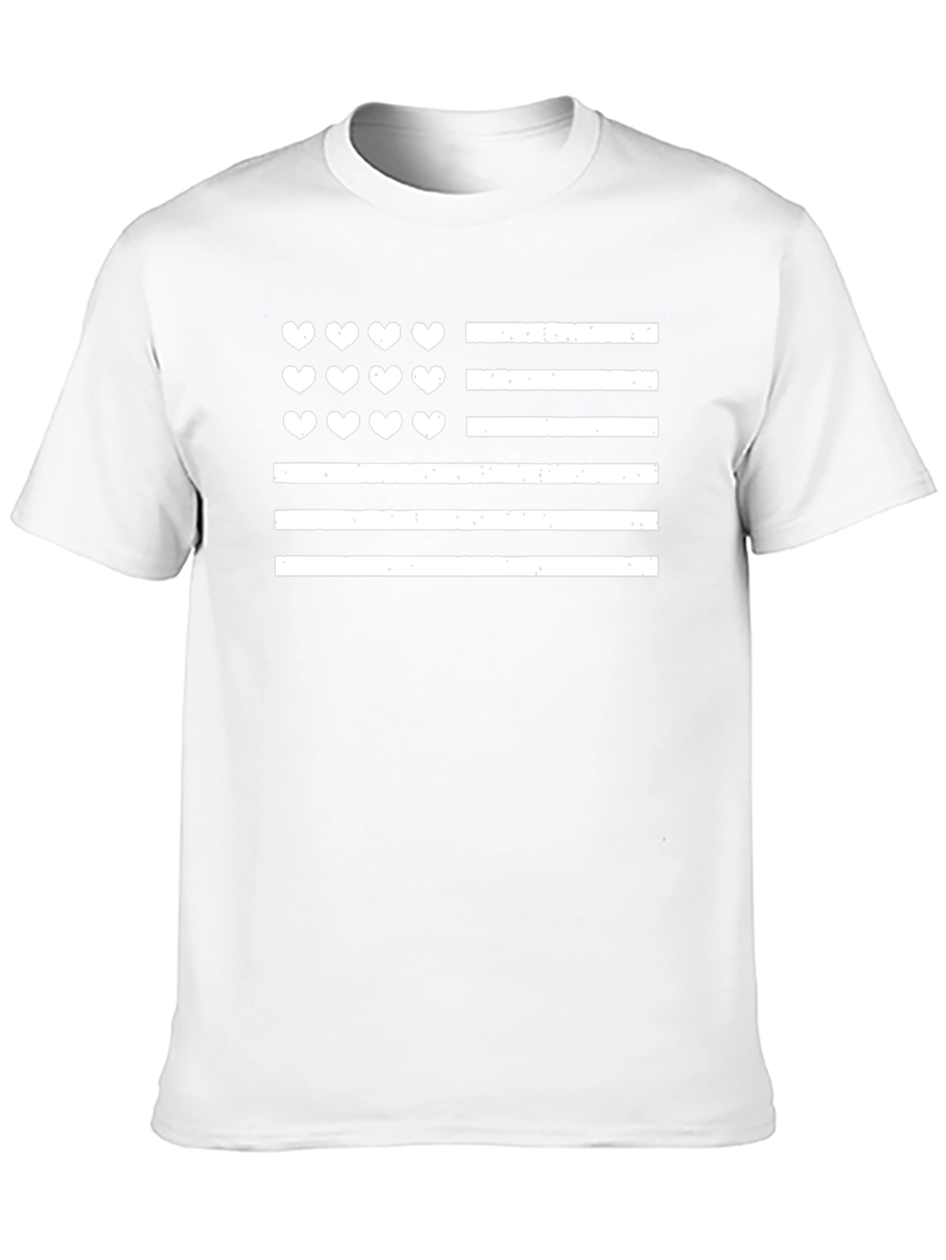 Heart American Flag Black T-Shirt