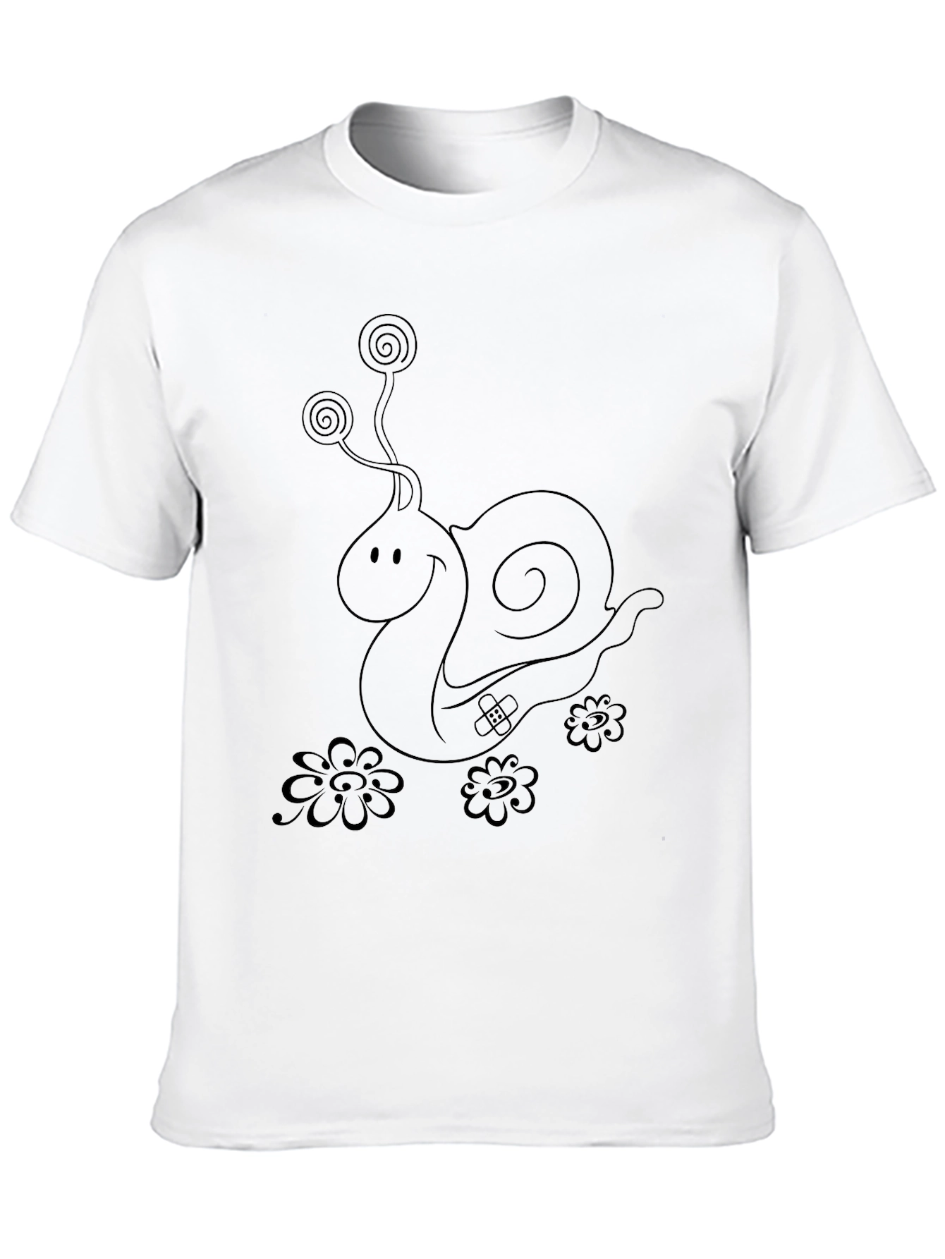 Whimsical Snail Graphic Tee - Unisex Black T-Shirt
