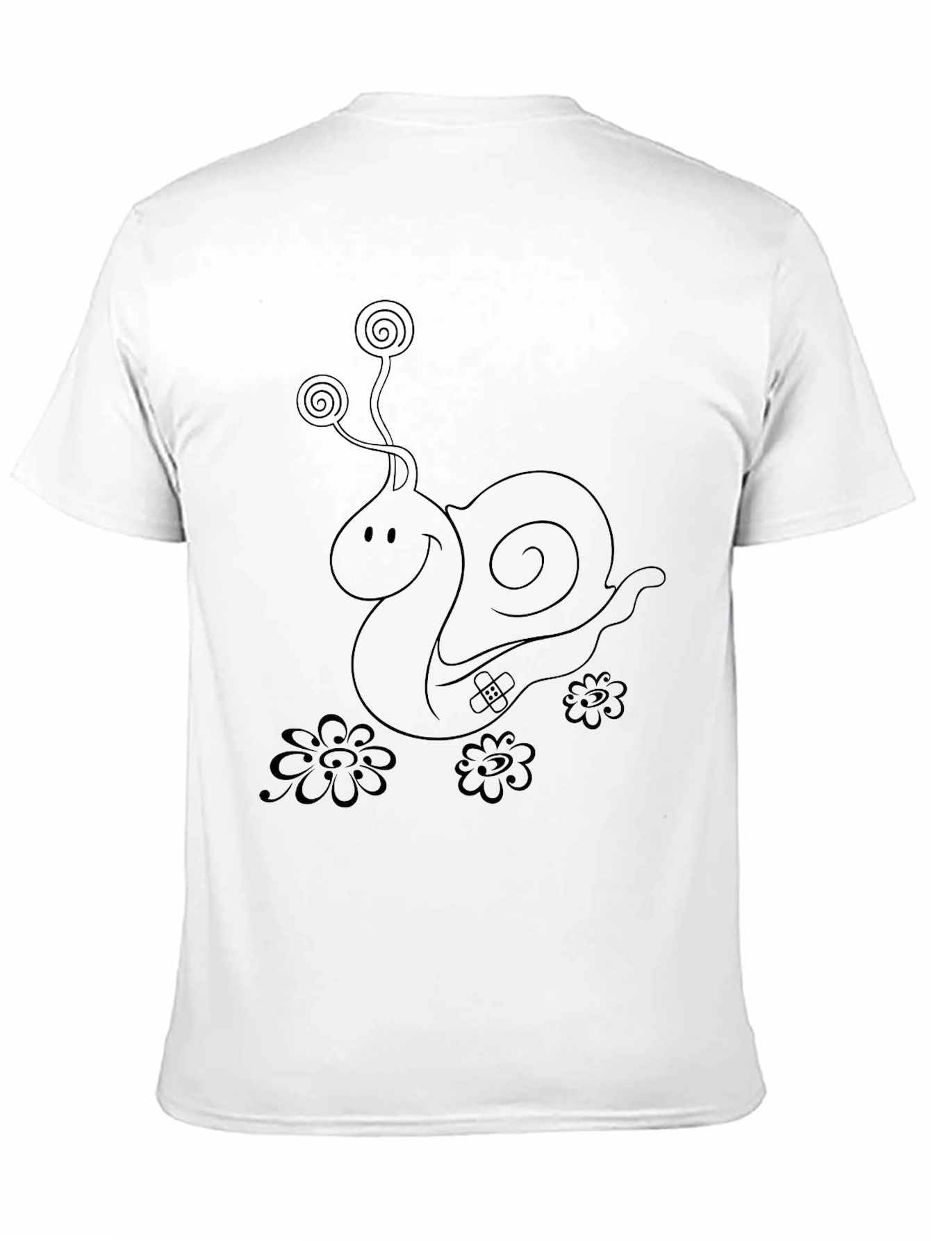 Whimsical Snail Graphic Tee - Unisex Black T-Shirt