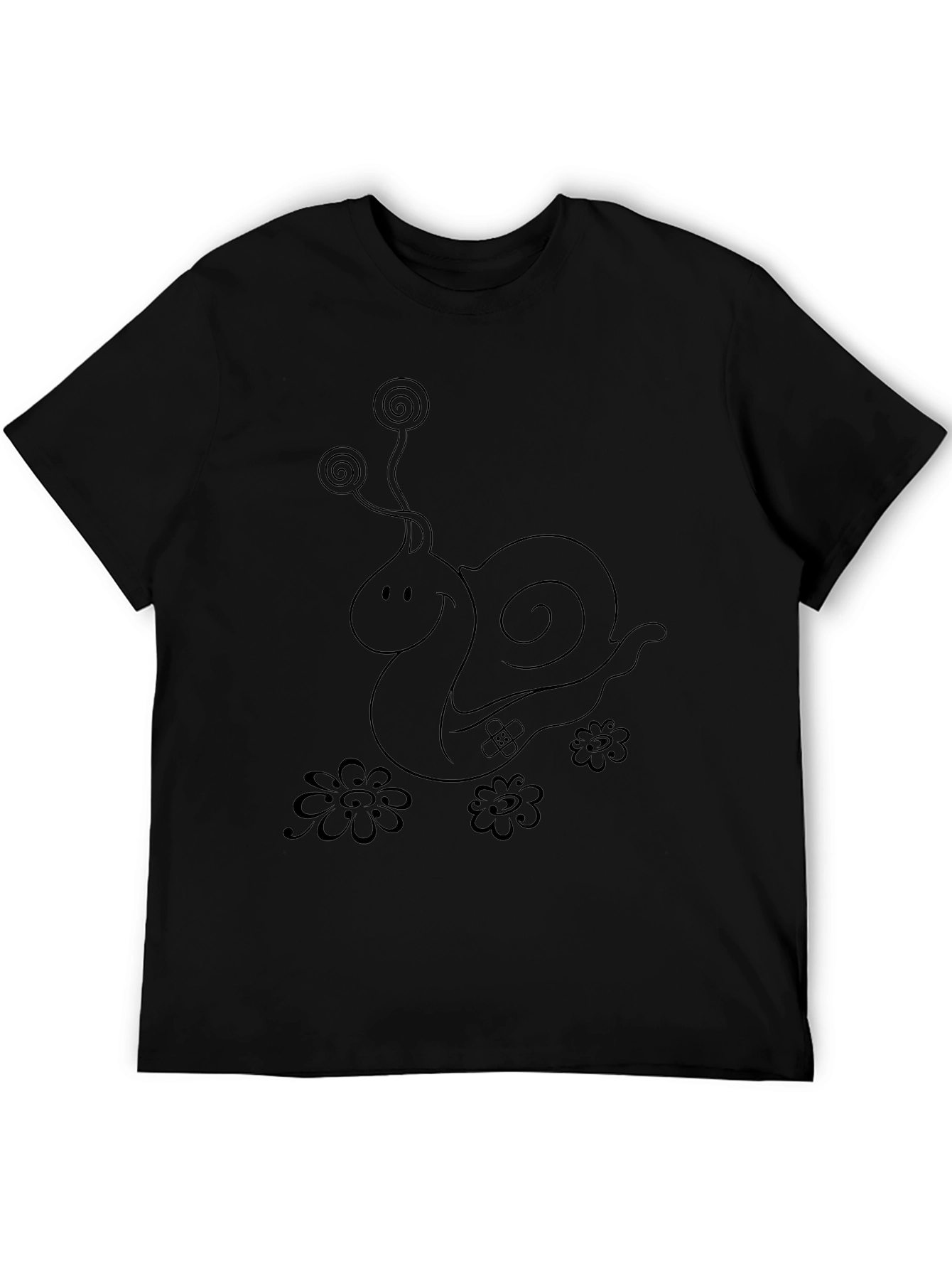 Whimsical Snail Graphic Tee - Unisex Black T-Shirt