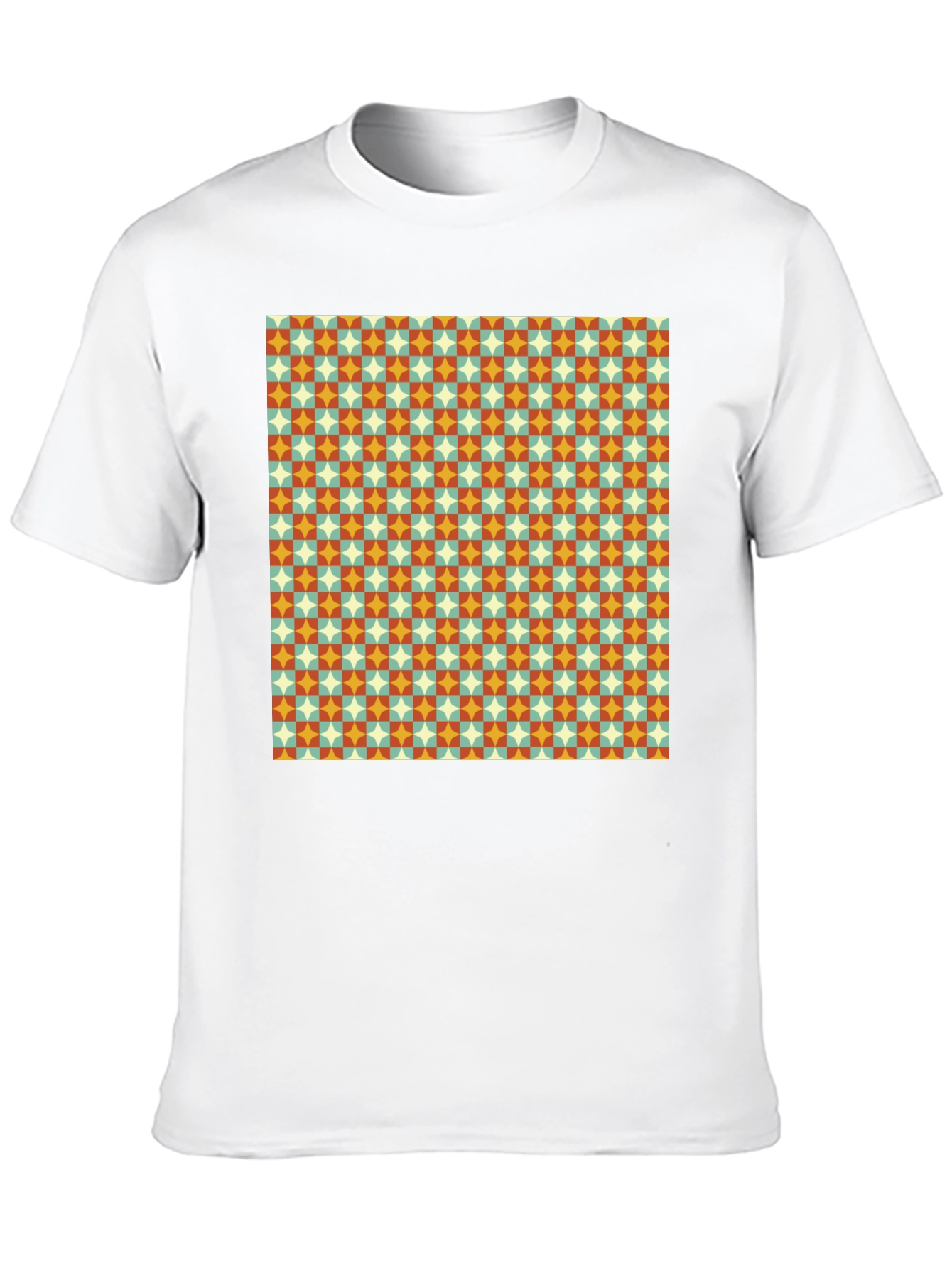 Retro Pattern Black T-Shirt