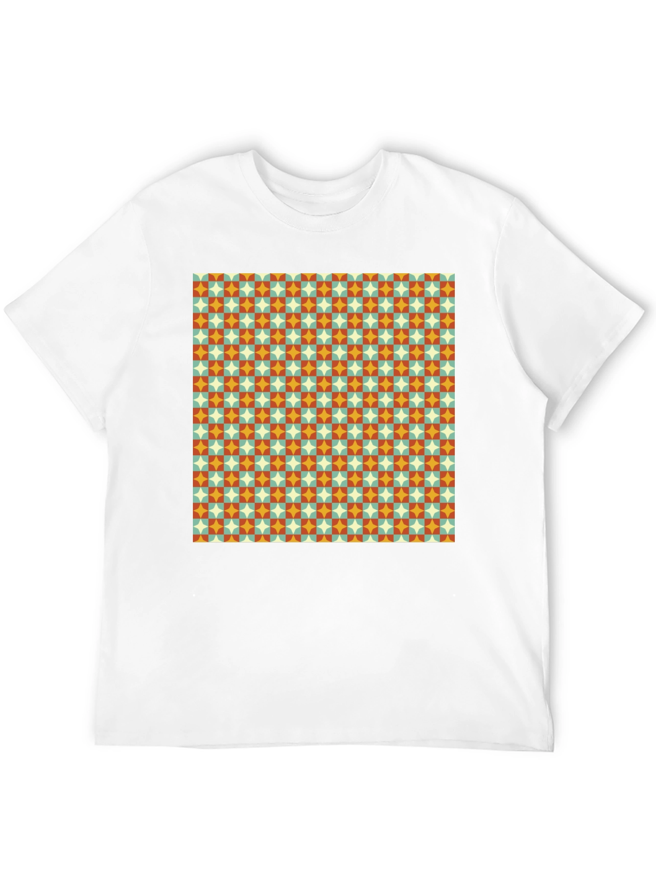 Retro Pattern Black T-Shirt