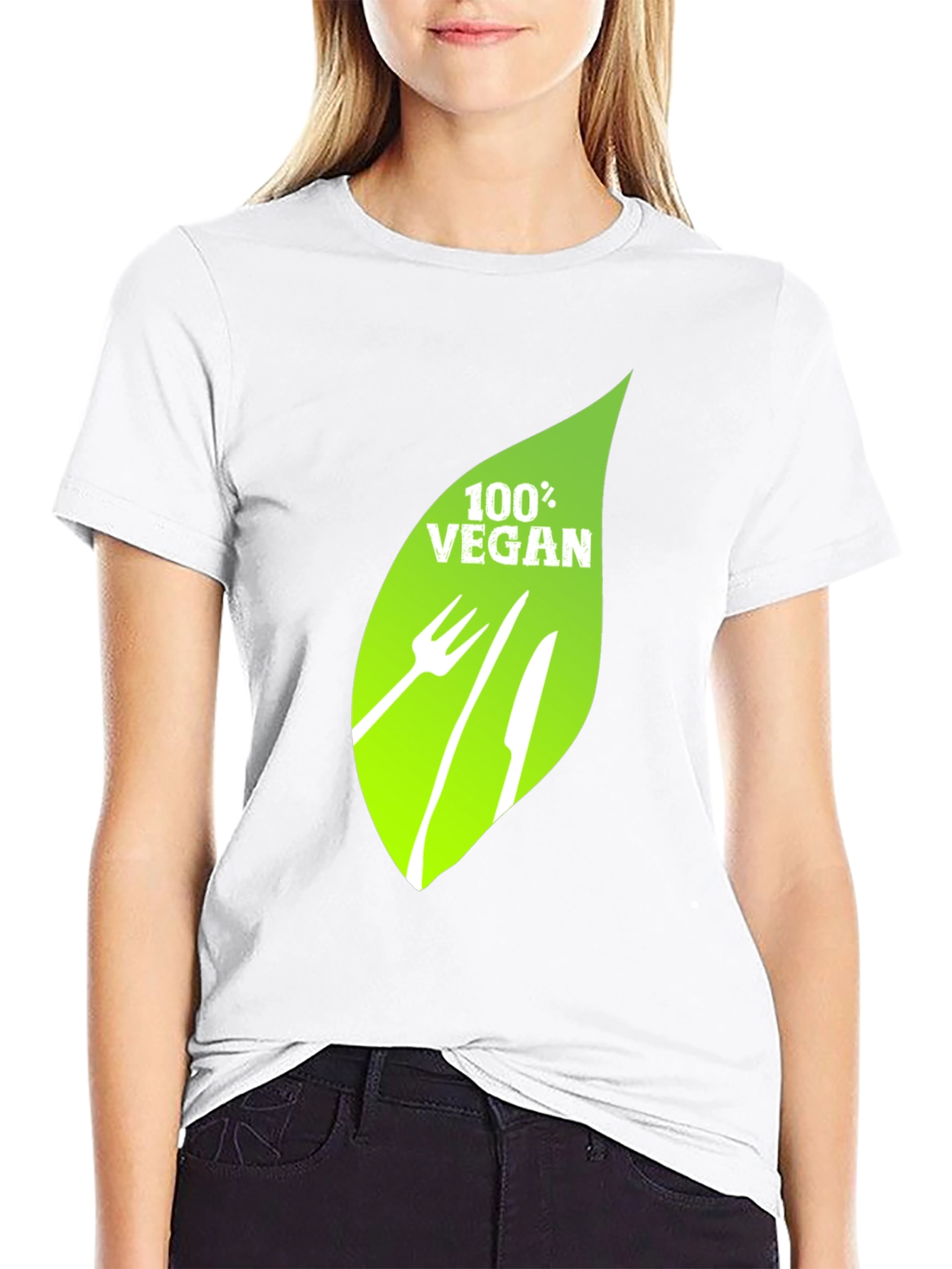 Vegan T-Shirt - 100% Vegan Leaf Graphic Tee
