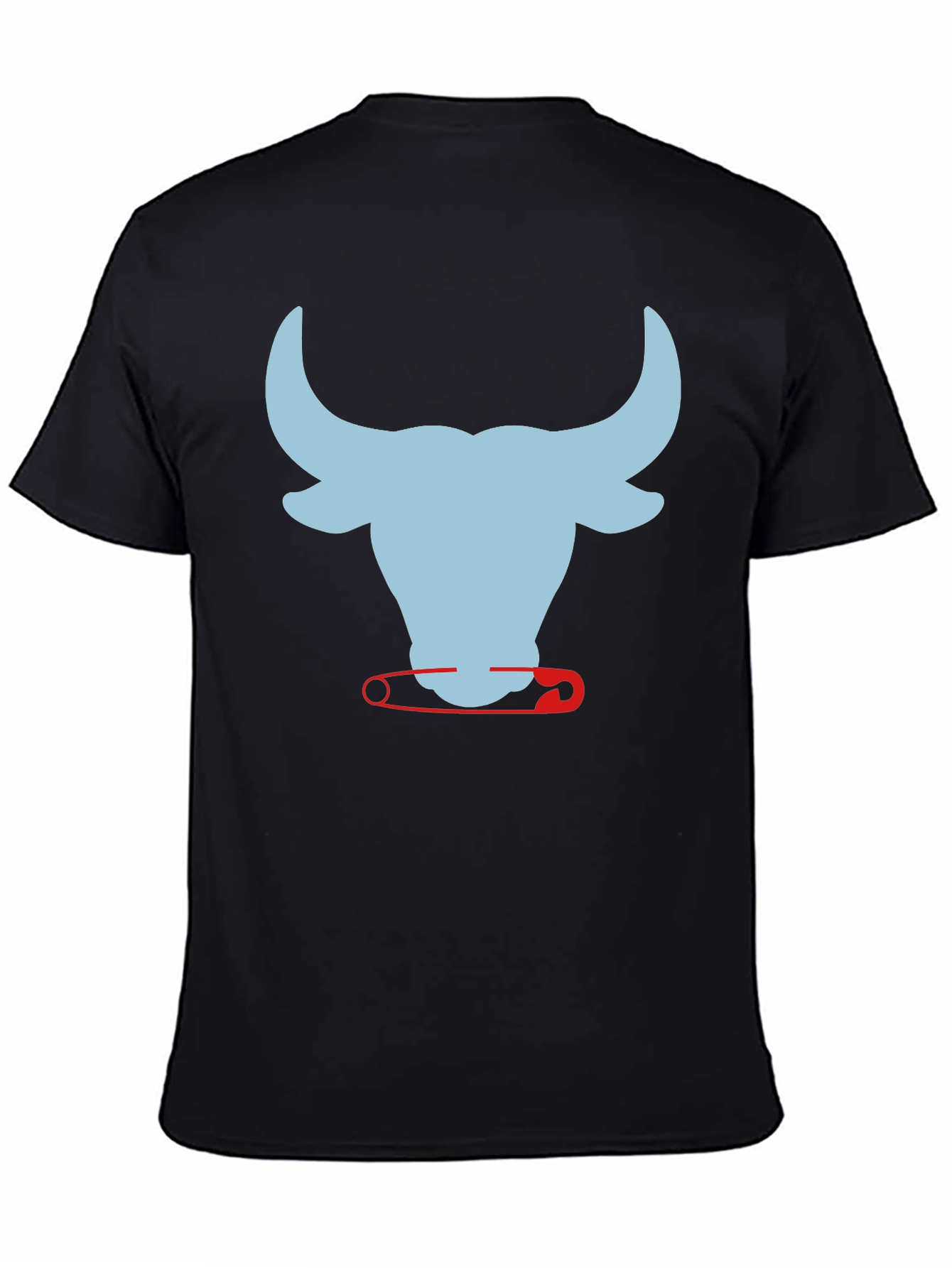 Bull & Safety Pin Graphic T-Shirt - Modern Style