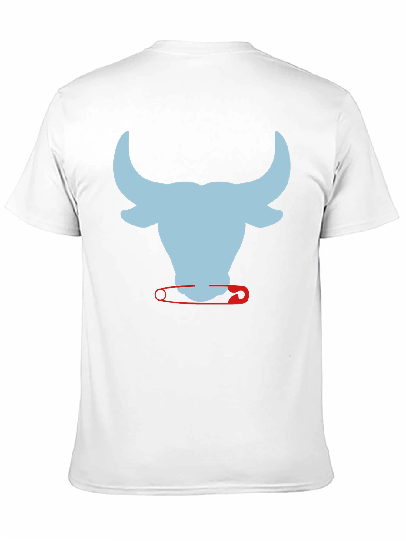 Bull & Safety Pin Graphic T-Shirt - Modern Style