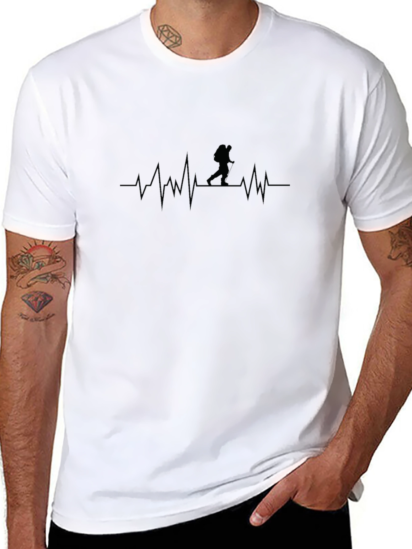 Hiking Heartbeat Graphic Tee - Adventure T-Shirt