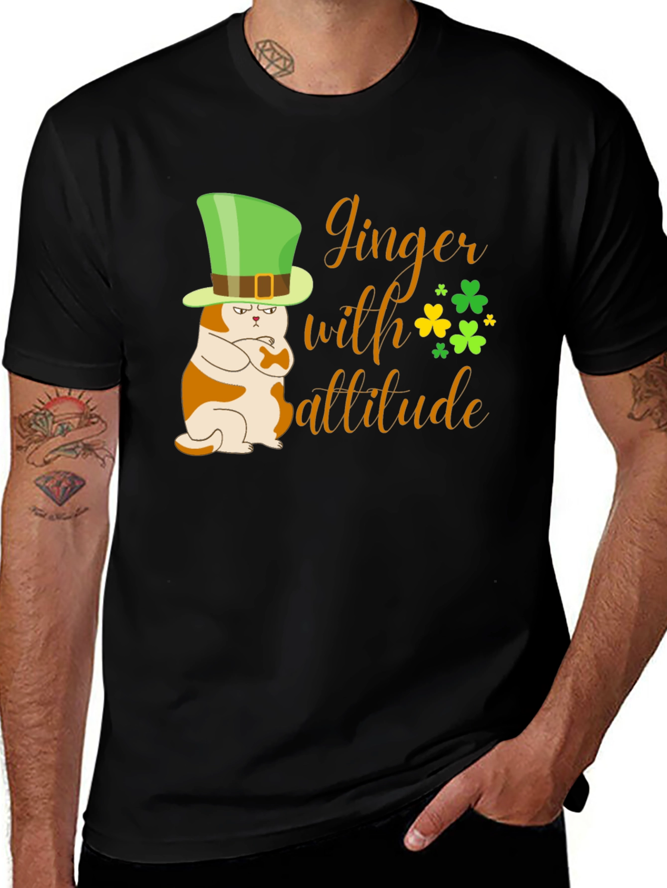 Ginger with Attitude Cat St. Patricks Day T-Shirt