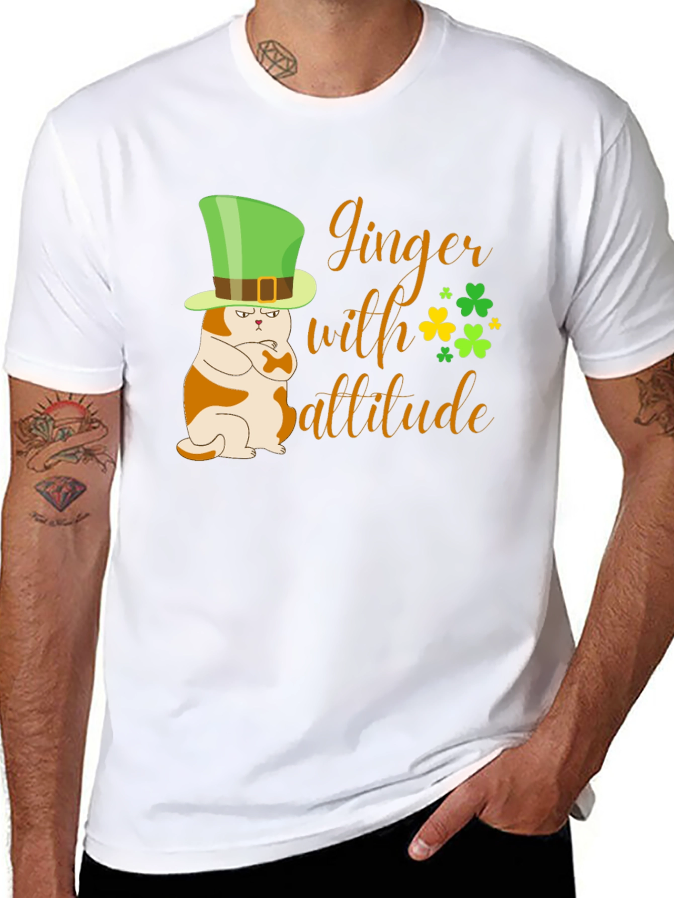 Ginger with Attitude Cat St. Patricks Day T-Shirt