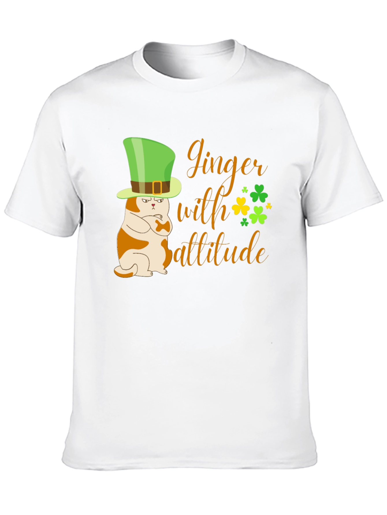Ginger with Attitude Cat St. Patricks Day T-Shirt