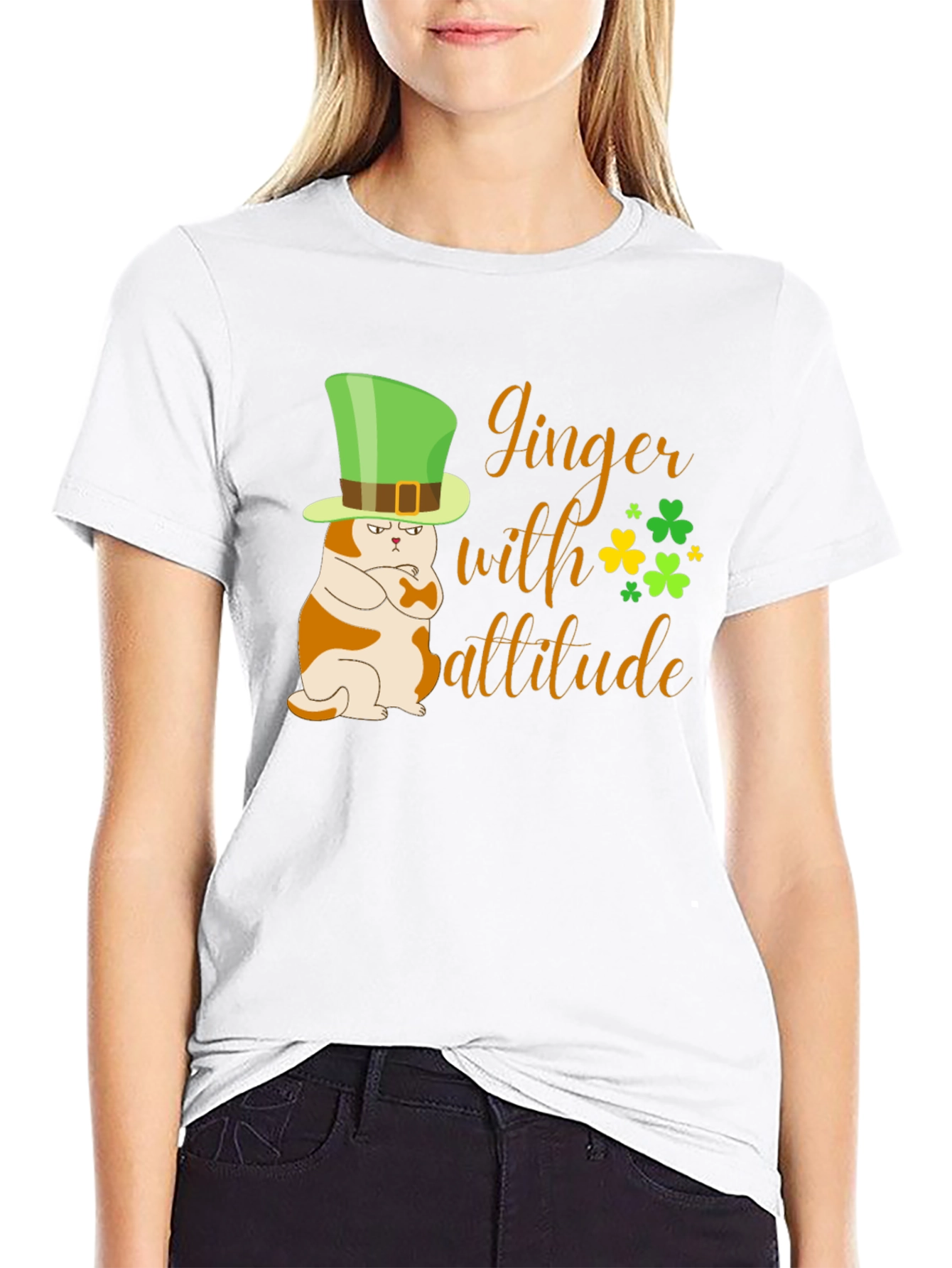 Ginger with Attitude Cat St. Patricks Day T-Shirt