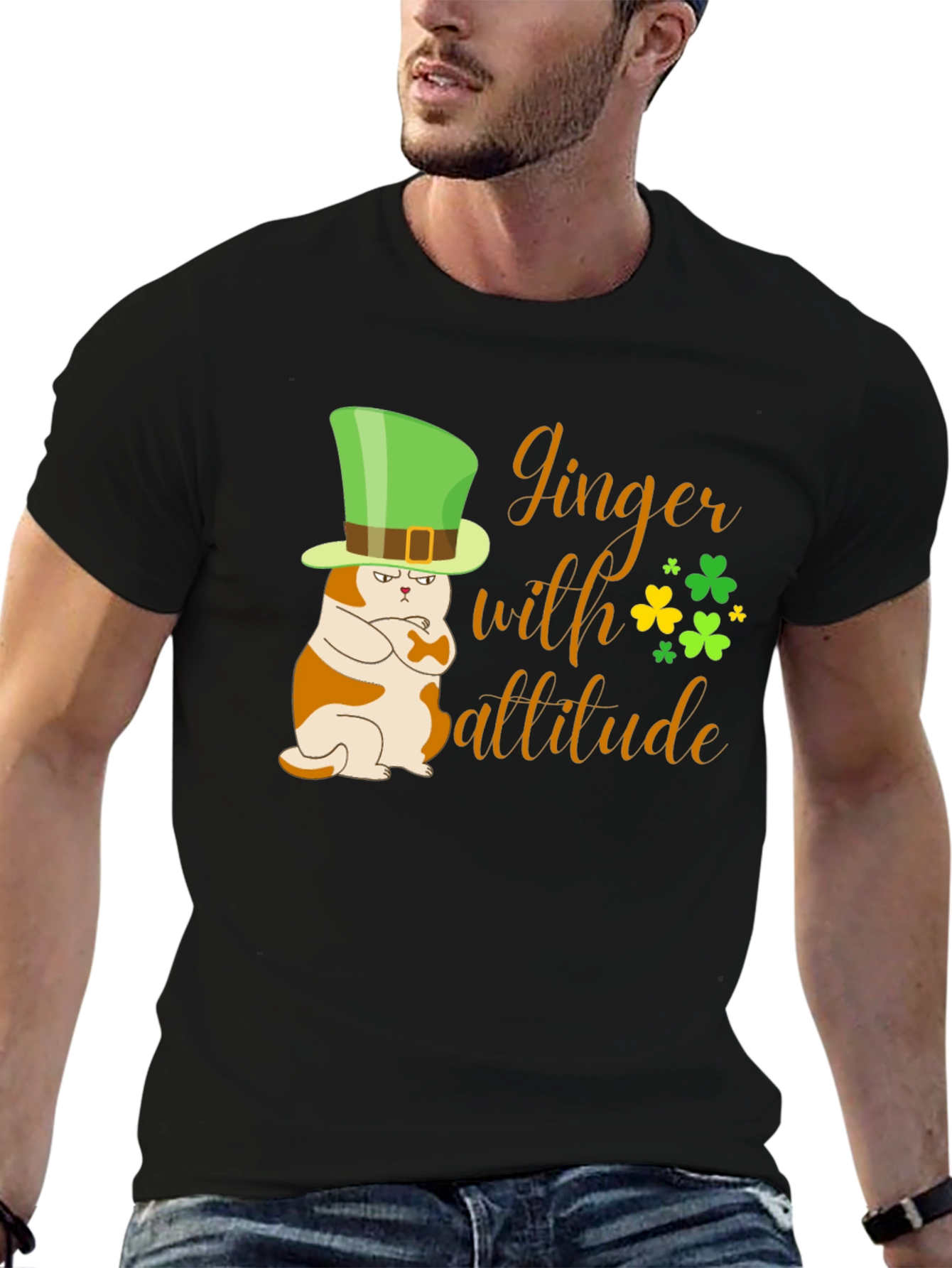 Ginger with Attitude Cat St. Patricks Day T-Shirt
