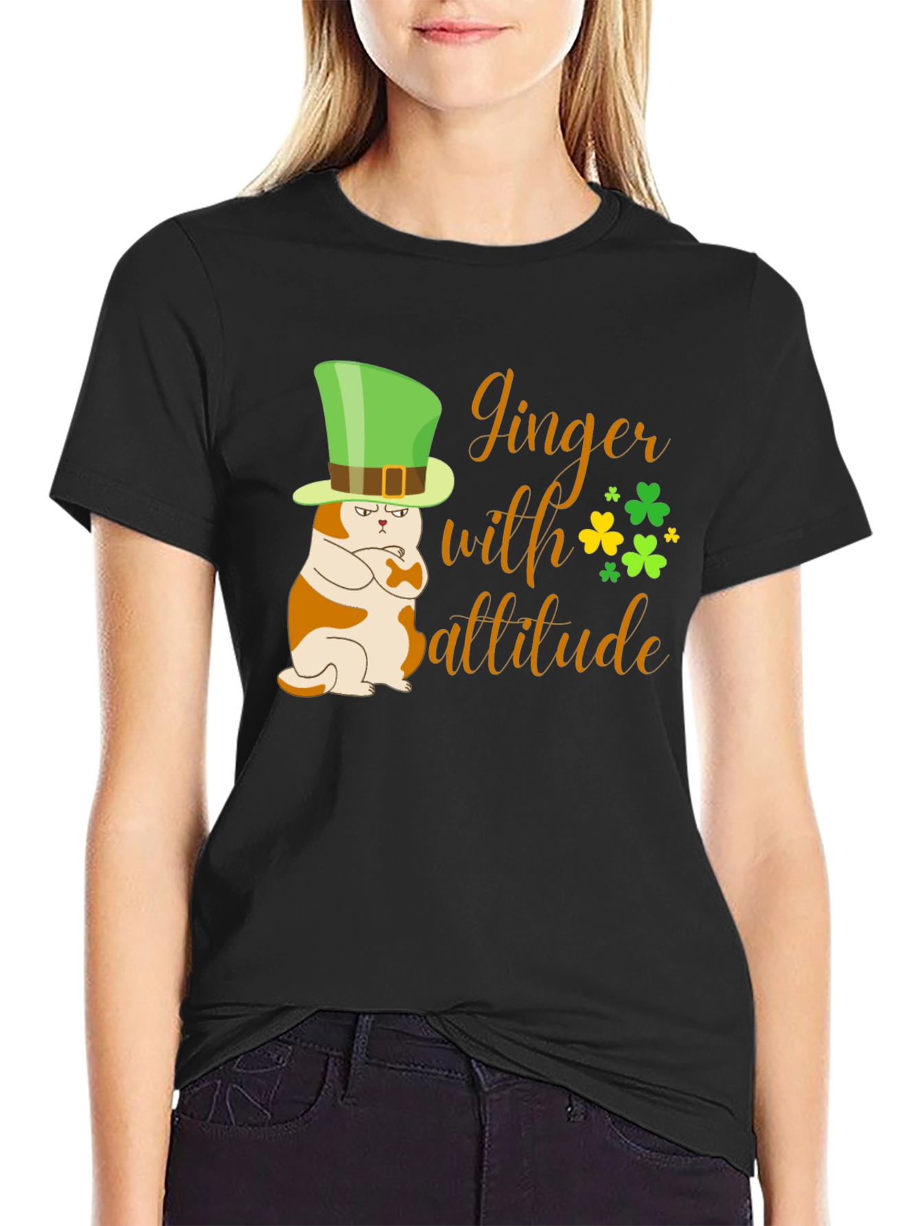 Ginger with Attitude Cat St. Patricks Day T-Shirt