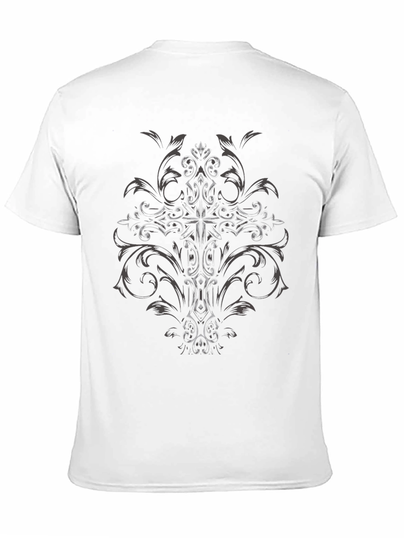Ornate Cross Graphic Black T-Shirt