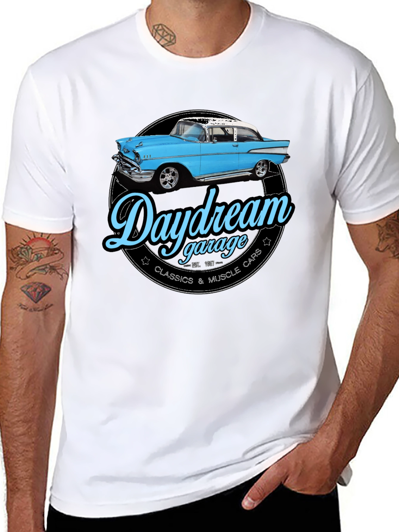 Daydream Garage T-Shirt - Classic Car Design