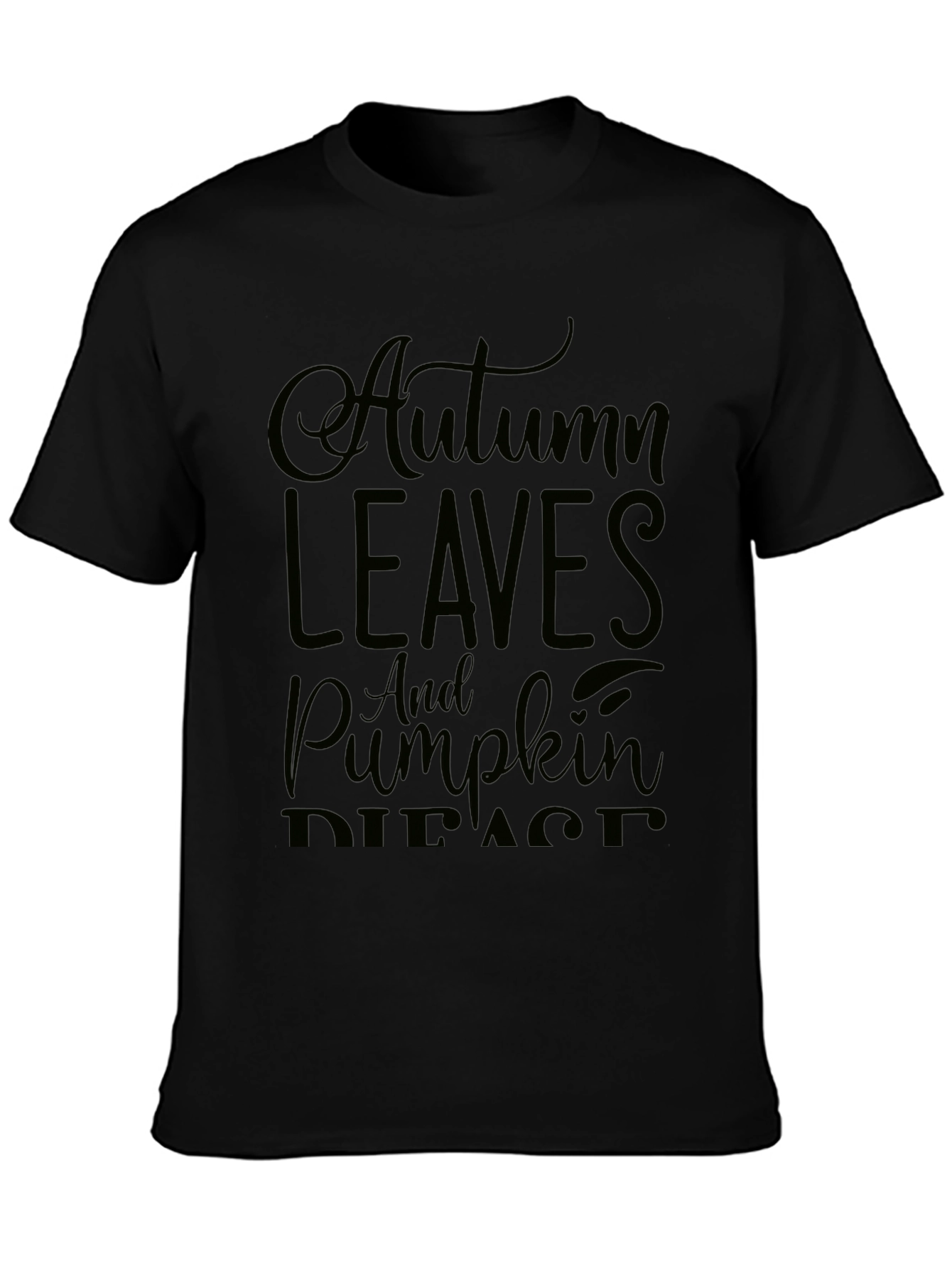 Autumn Leaves & Pumpkin Spice Black Graphic Tee
