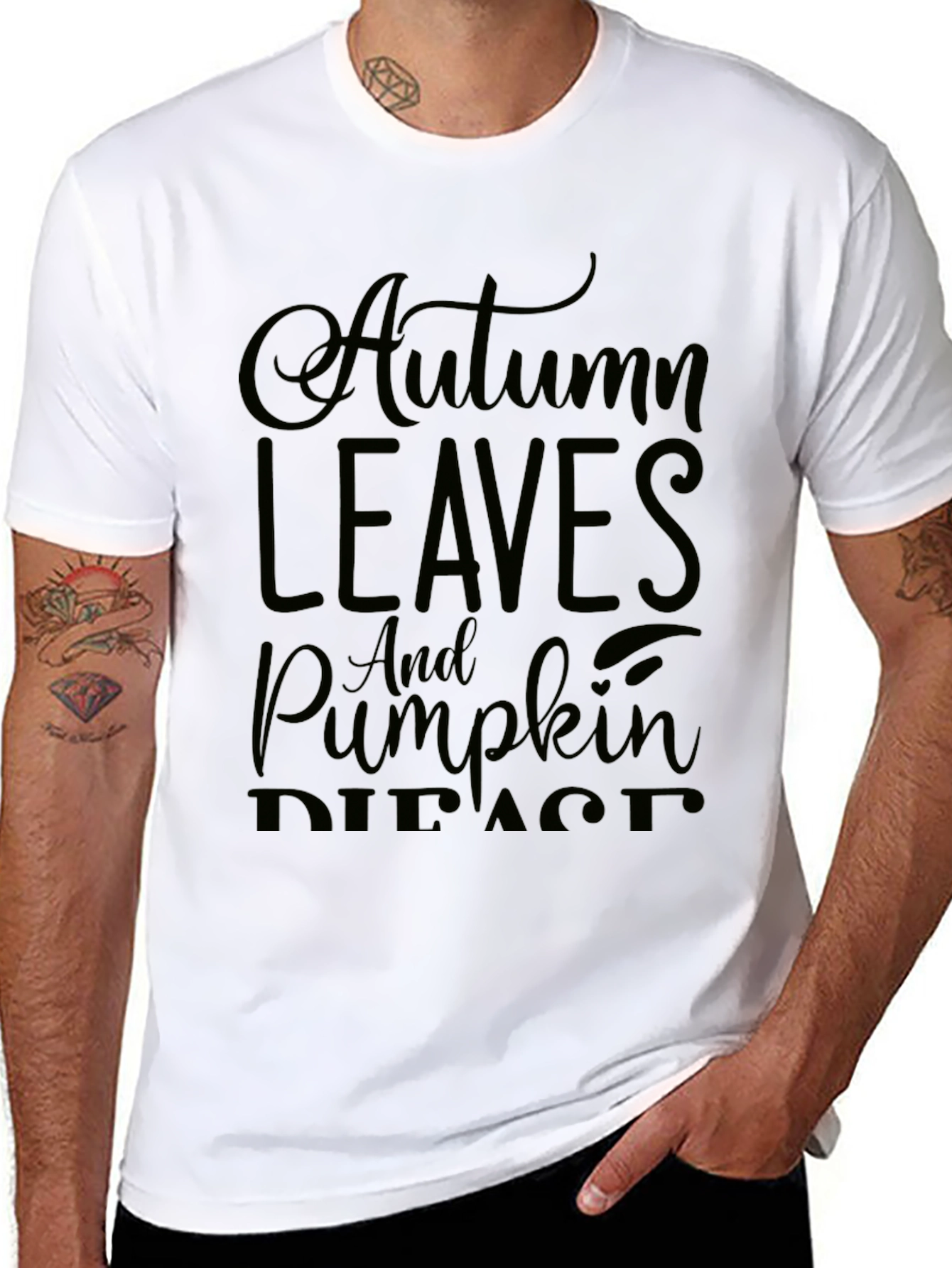 Autumn Leaves & Pumpkin Spice Black Graphic Tee