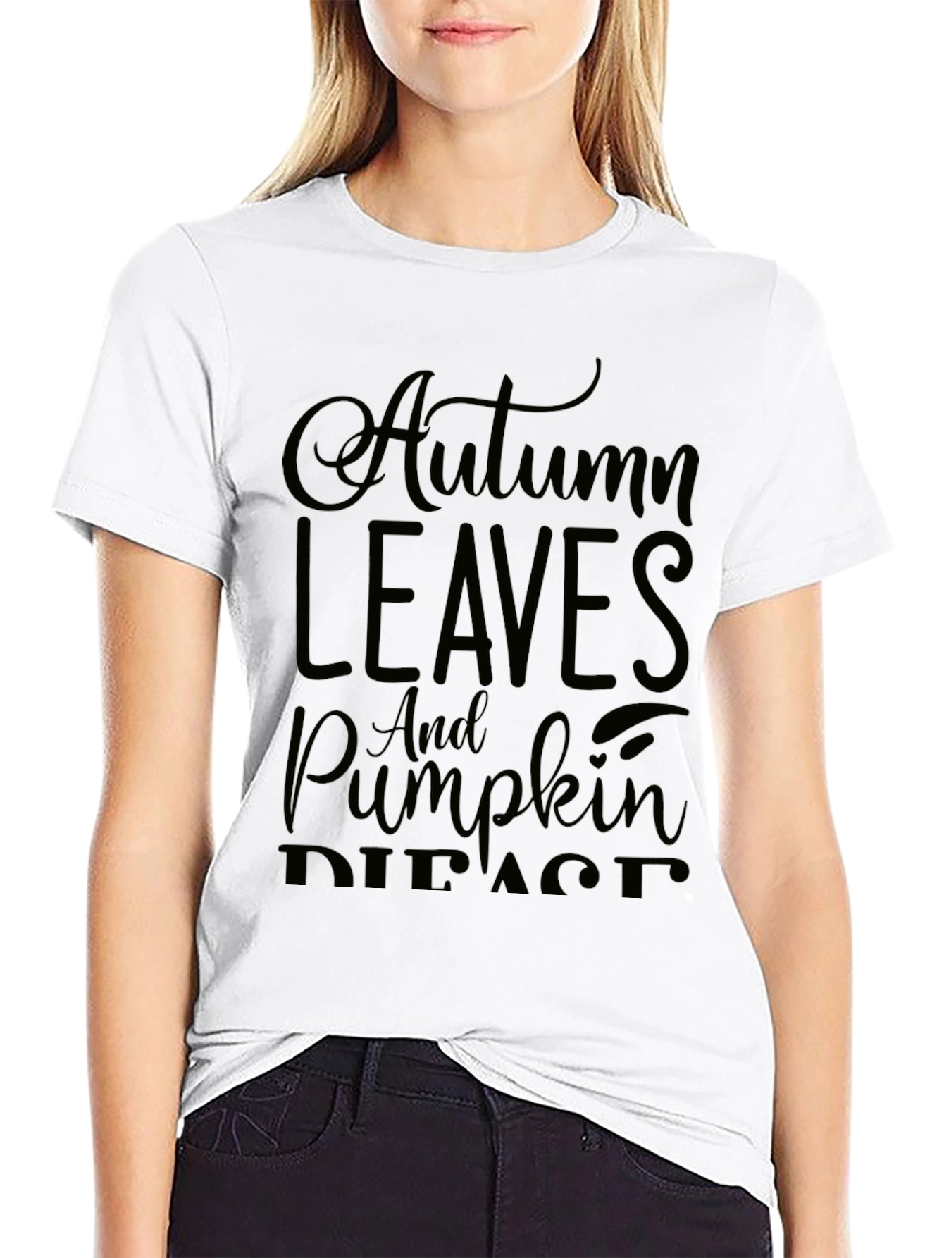 Autumn Leaves & Pumpkin Spice Black Graphic Tee