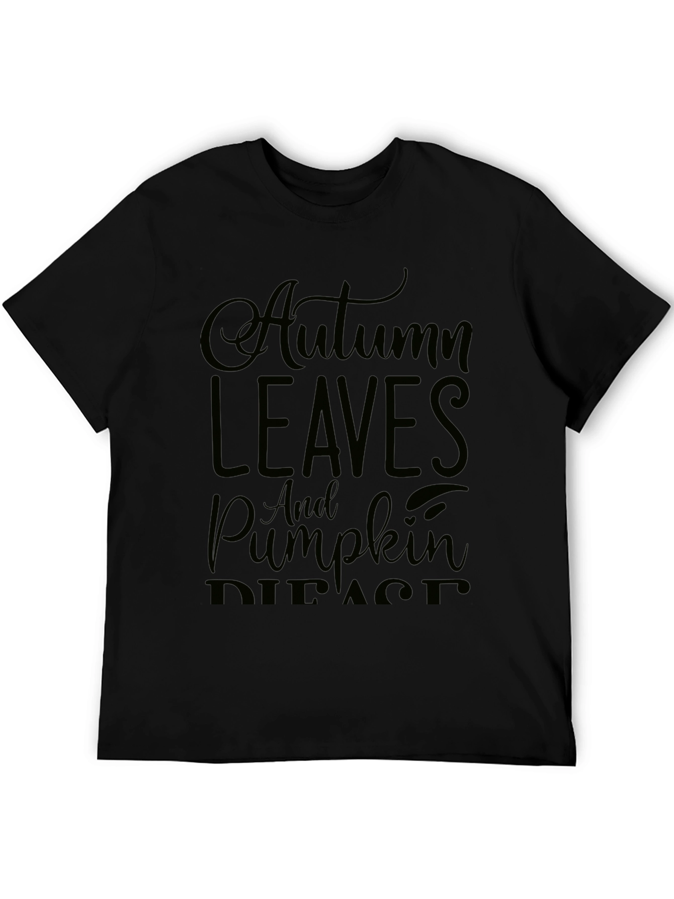Autumn Leaves & Pumpkin Spice Black Graphic Tee