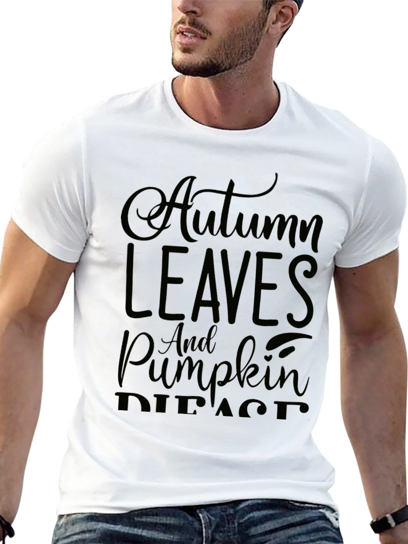 Autumn Leaves & Pumpkin Spice Black Graphic Tee