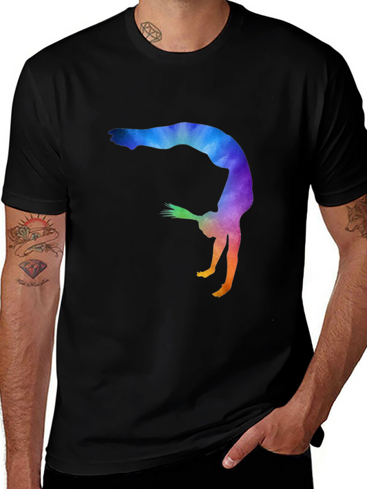 Gymnast Silhouette Graphic Tee - Black Unisex T-Shirt