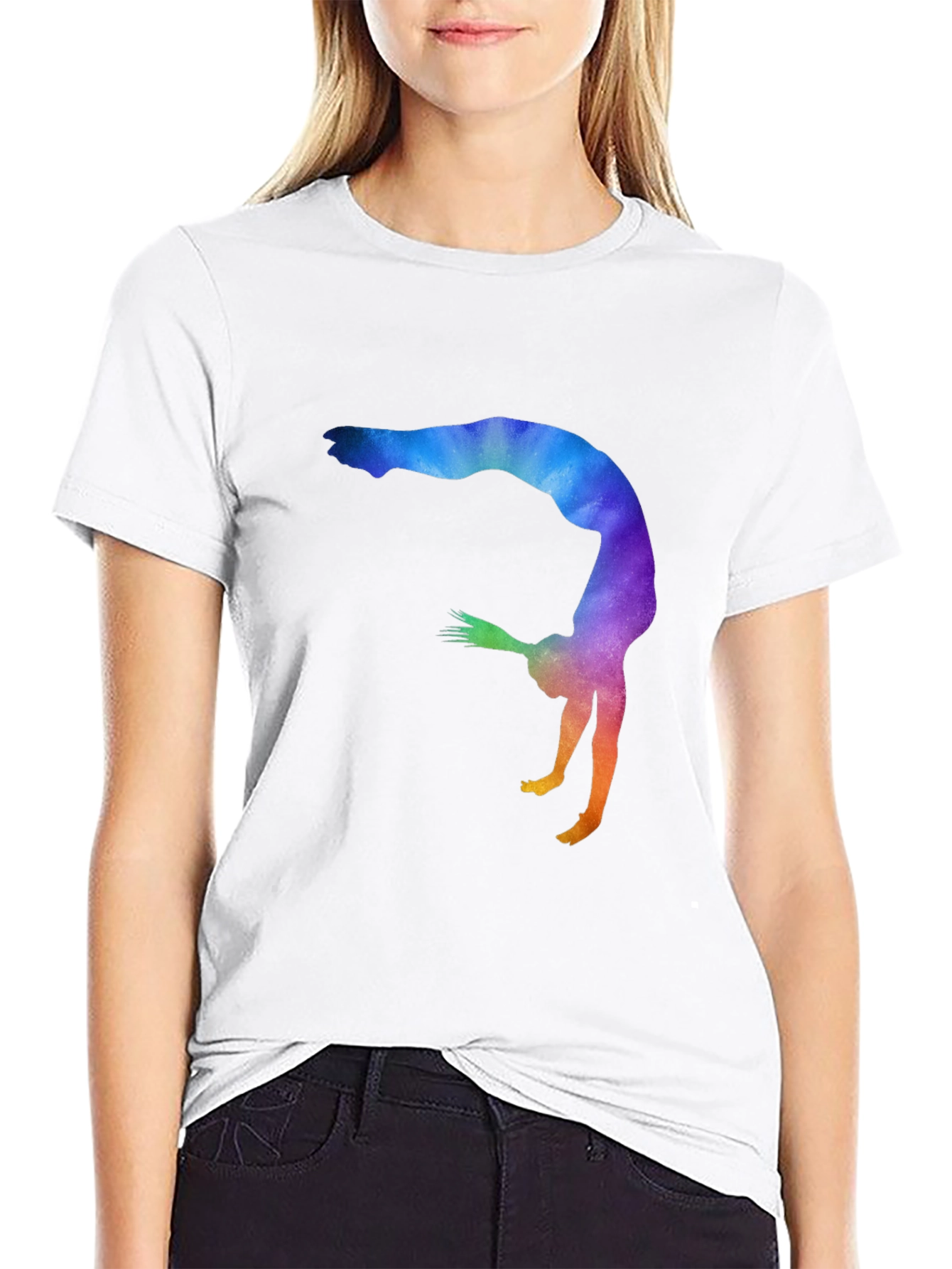 Gymnast Silhouette Graphic Tee - Black Unisex T-Shirt