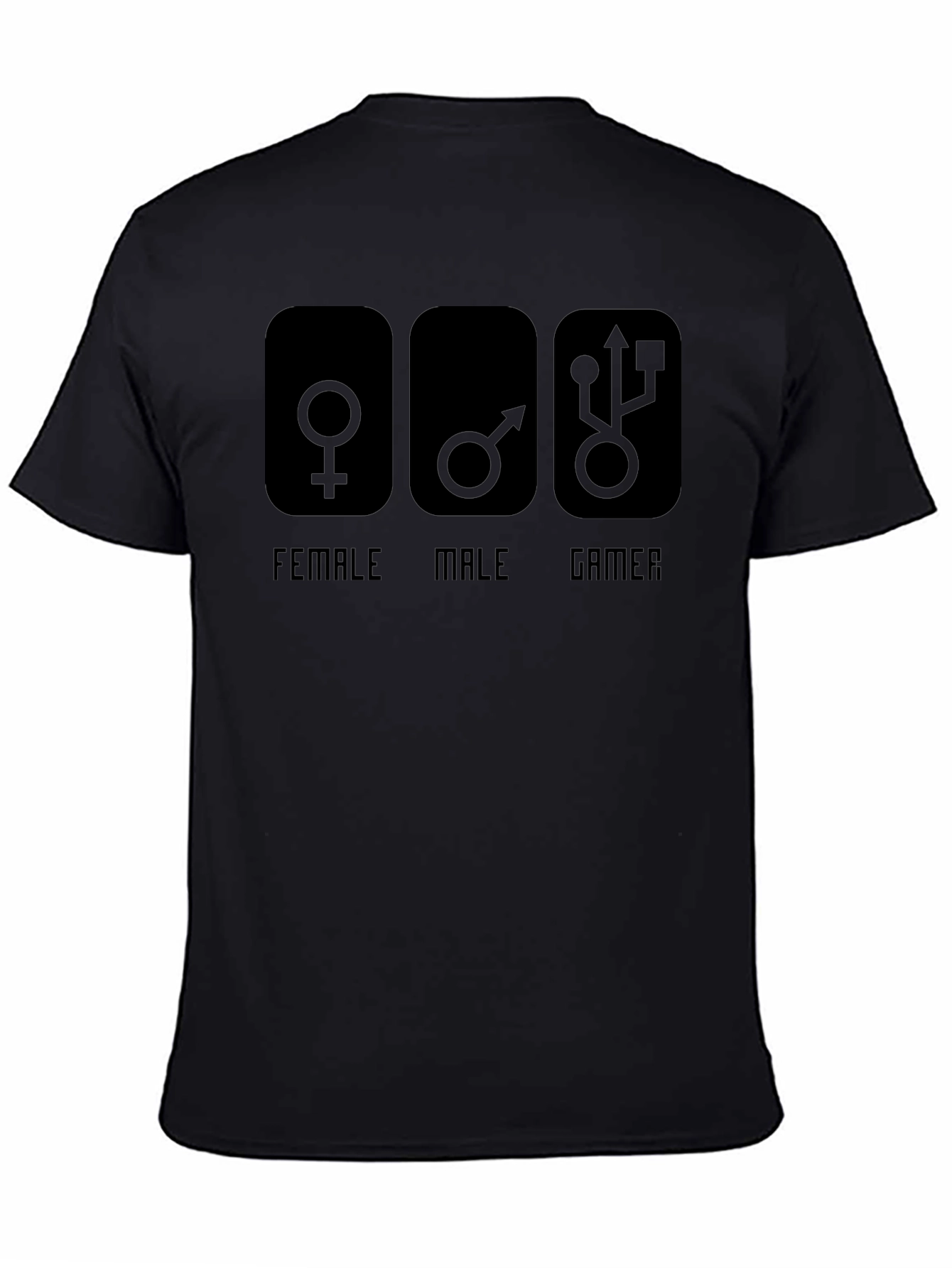 Gamer T-Shirt - Male Female Gamer Design - Black